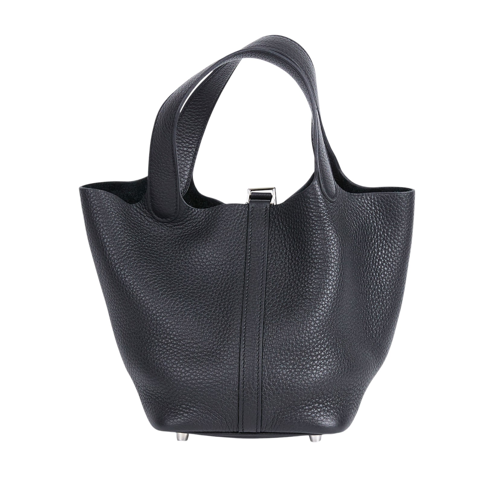 愛馬仕 Hermès Picotin Lock 18 菜籃子包 PT18 U刻 黑銀PICOTIN18 鎖組/原廠盒子/購買證明