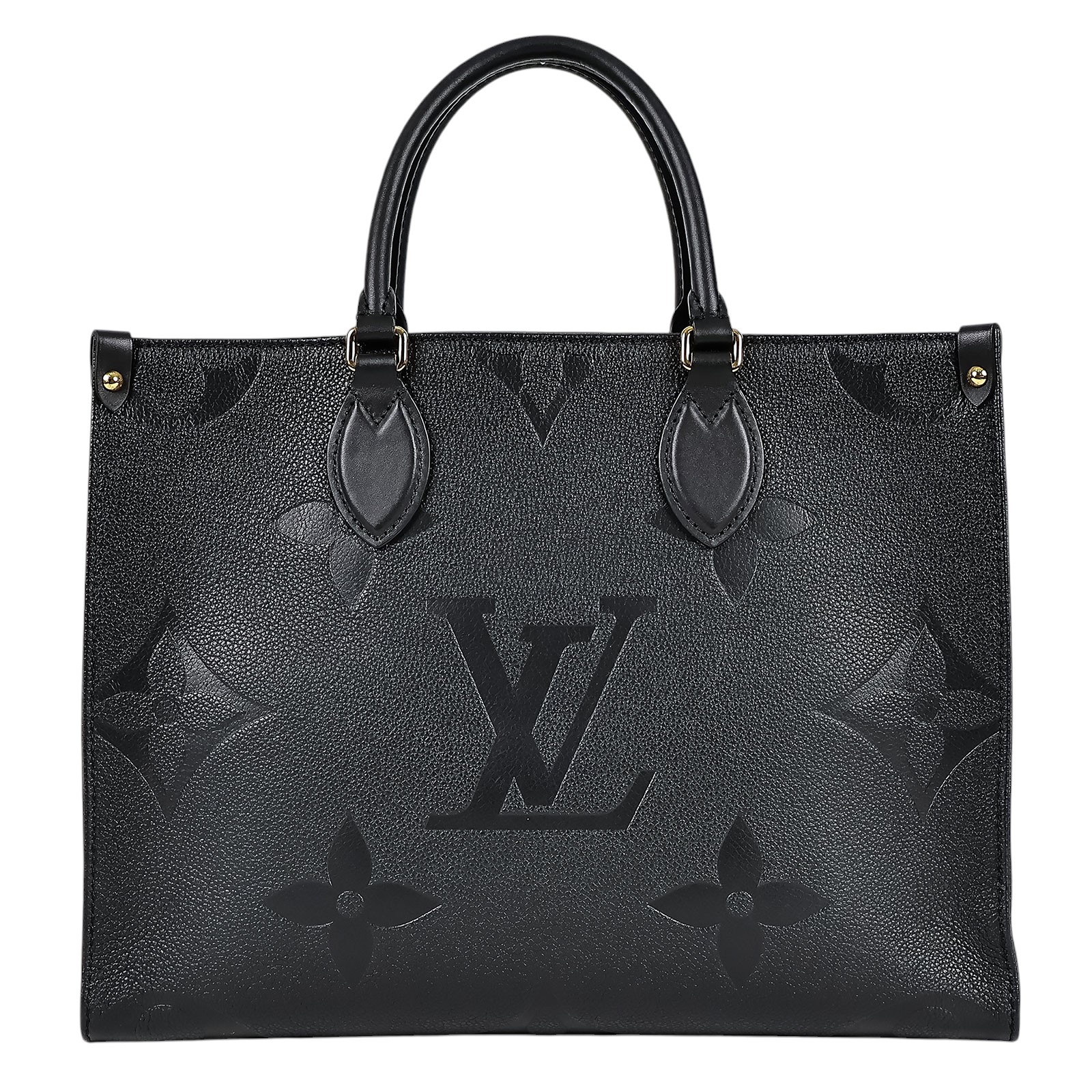 路易威登 LOUIS VUITTON OnTheGo MM 黑色 壓花 手提 肩背包 M45595 晶片款 黑ON THE GO MM 無附屬品