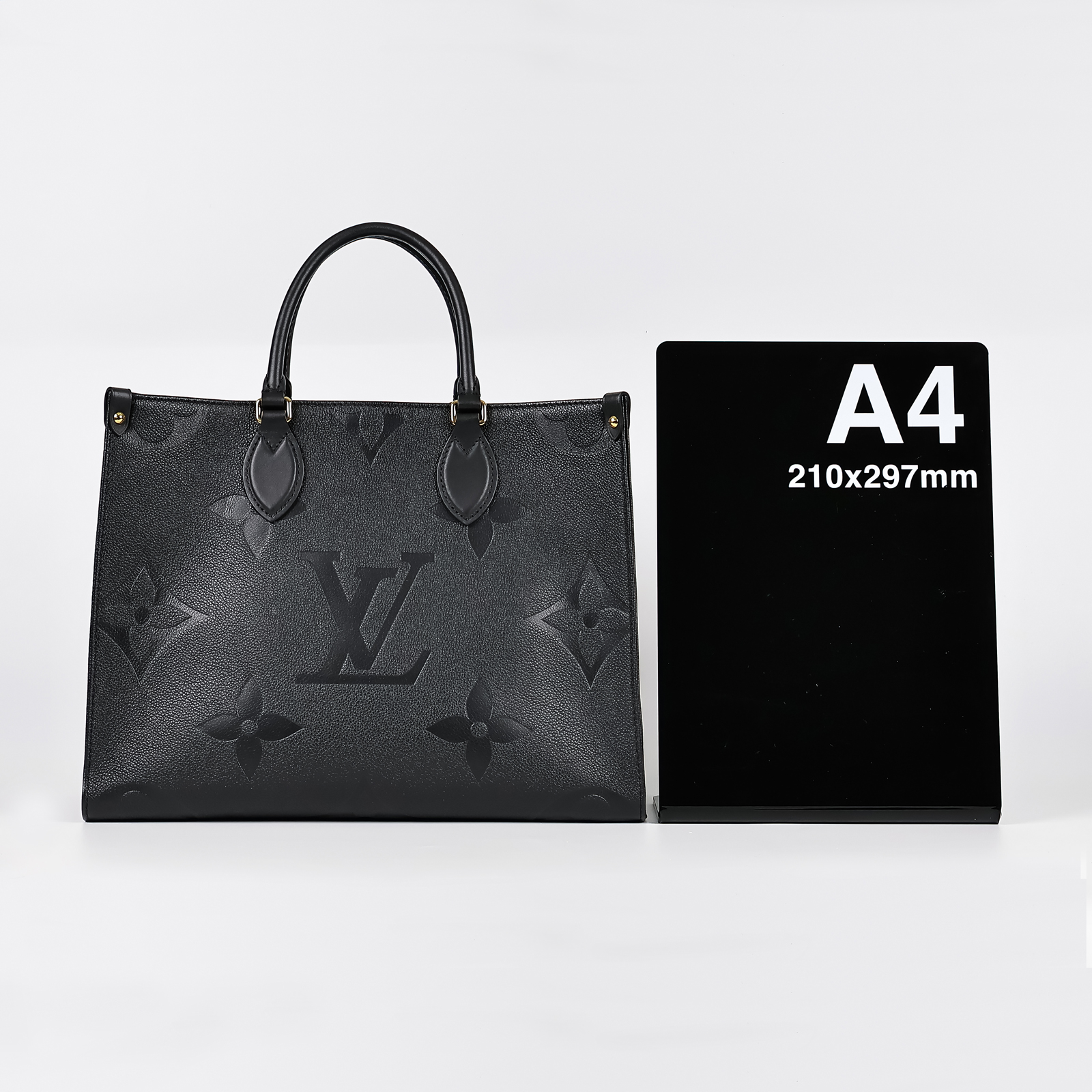路易威登 LOUIS VUITTON OnTheGo MM 黑色 壓花 手提 肩背包 M45595 晶片款 黑ON THE GO MM 無附屬品