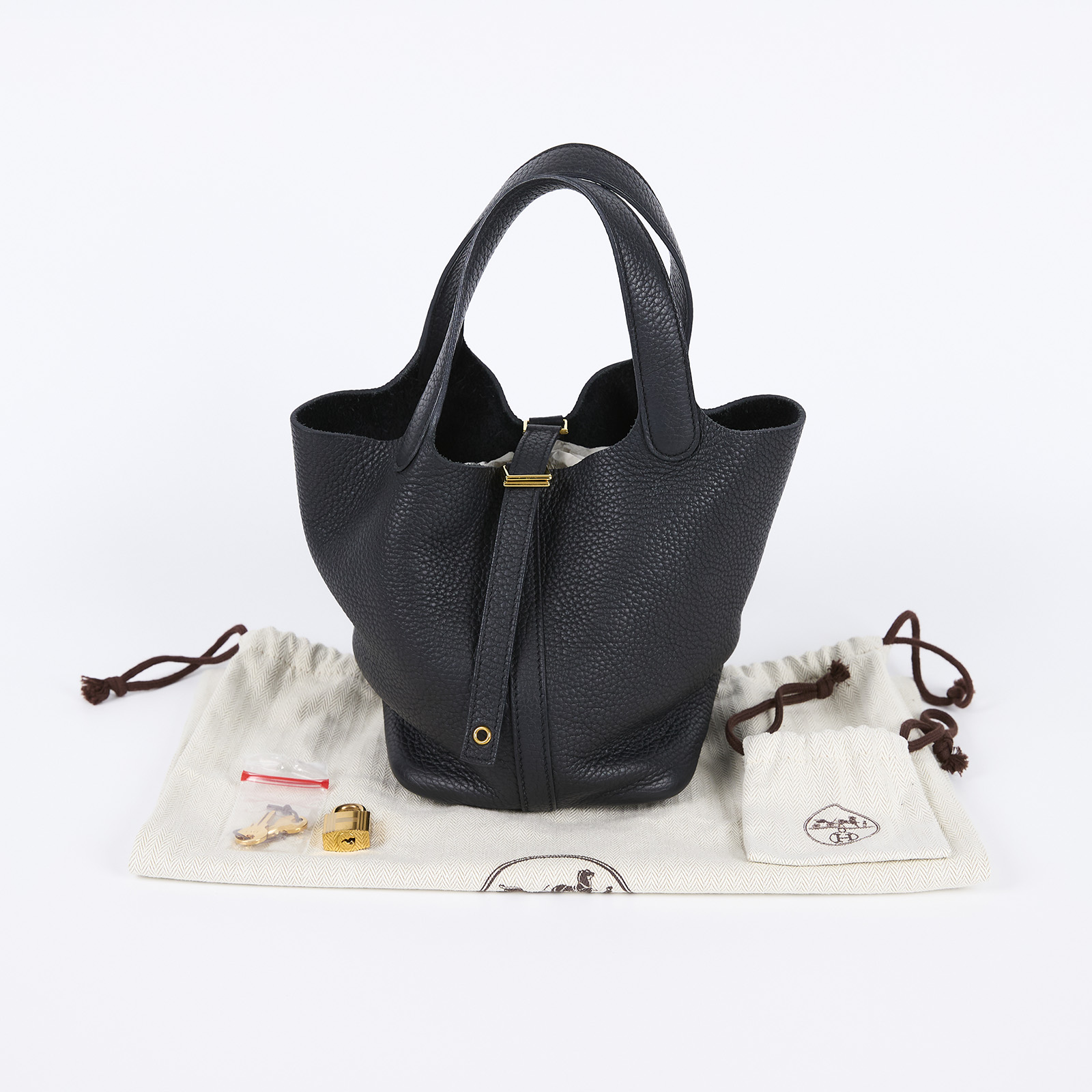 愛馬仕 Hermès Picotin Lock 18 菜籃子包 PT18 U刻 黑PICOTIN18 防塵袋