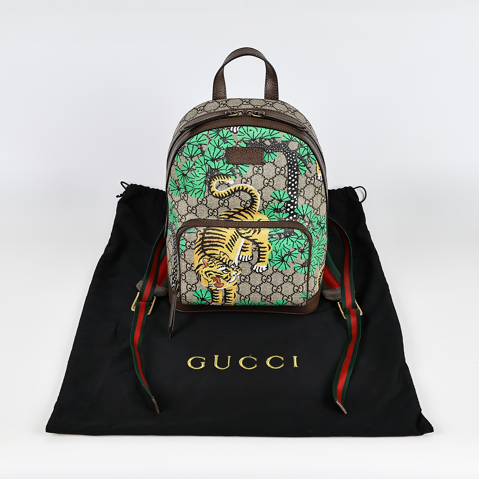 古馳 GUCCI GG Supreme Bee Rucksack Backpack 後背包 427042 老虎GG後背包 防塵袋