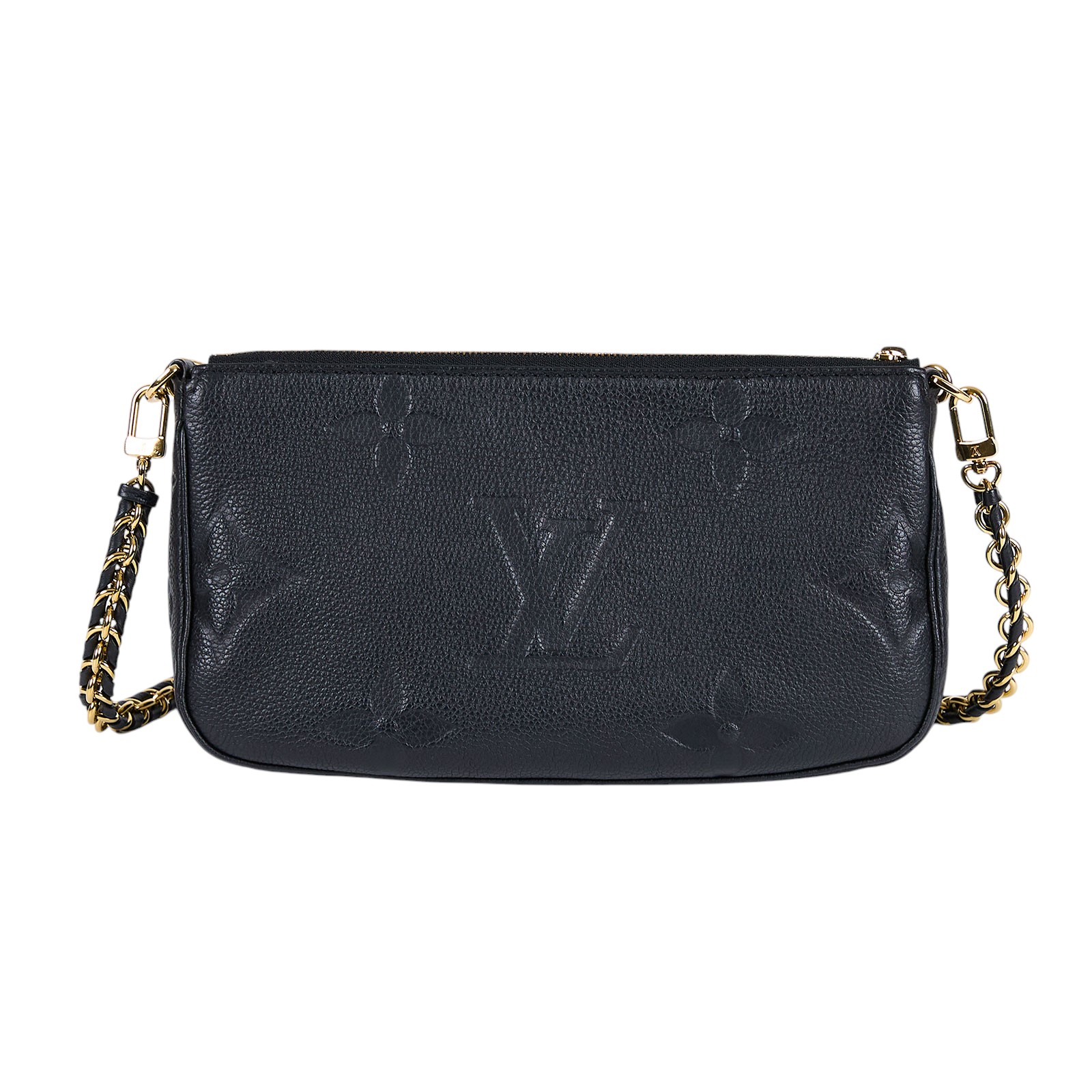 路易威登 LOUIS VUITTON Multi Pochette Accessoires 壓花牛皮 混合式 斜背袋 M80399 晶片款  原廠盒子/防塵袋