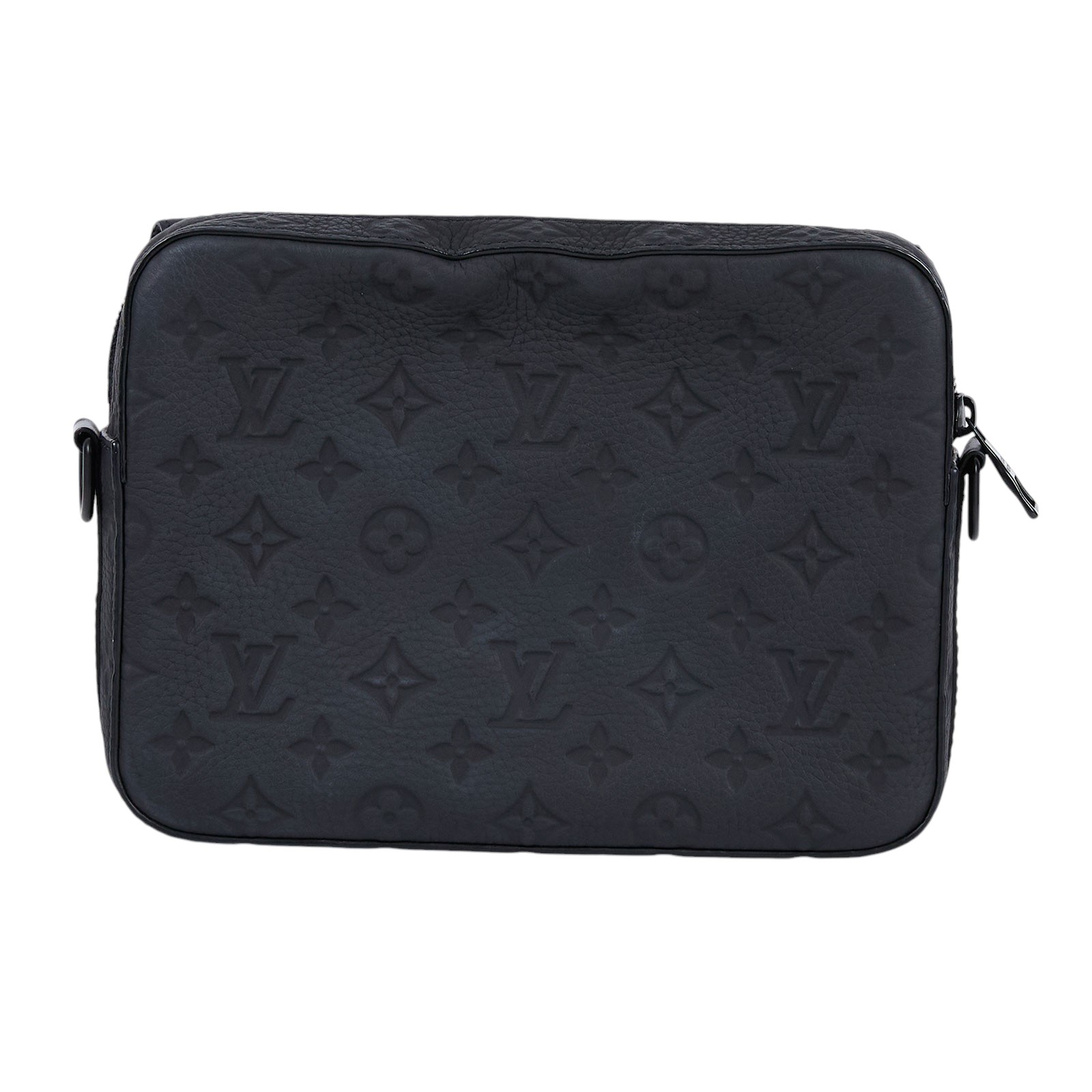 路易威登 LOUIS VUITTON Steamer 郵差包 M57037 晶片款 黑STEAMER壓紋郵差包 無附屬品
