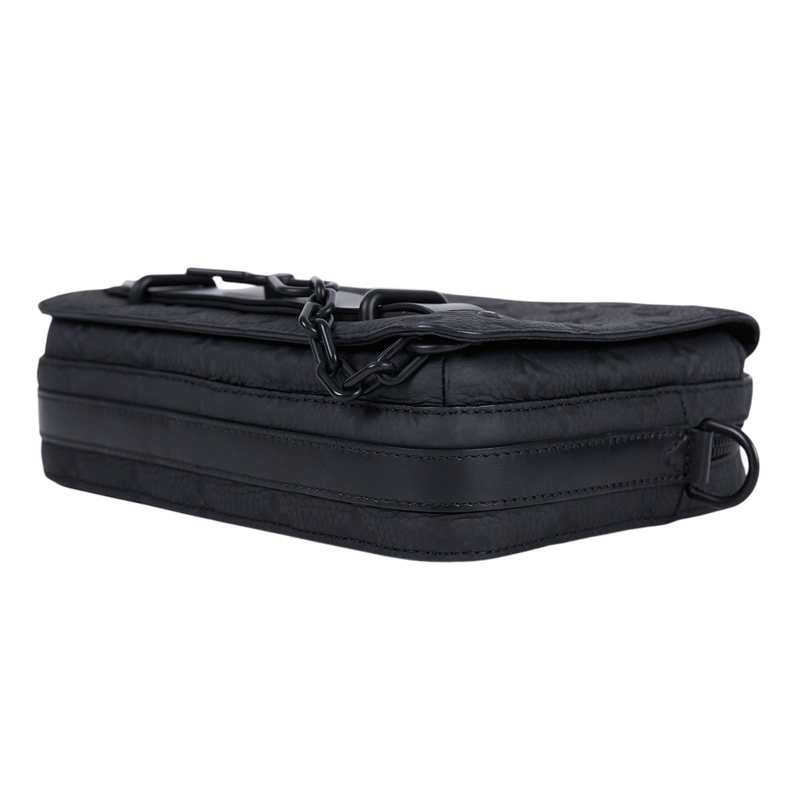 路易威登 LOUIS VUITTON Steamer 郵差包 M57037 晶片款 黑STEAMER壓紋郵差包 無附屬品