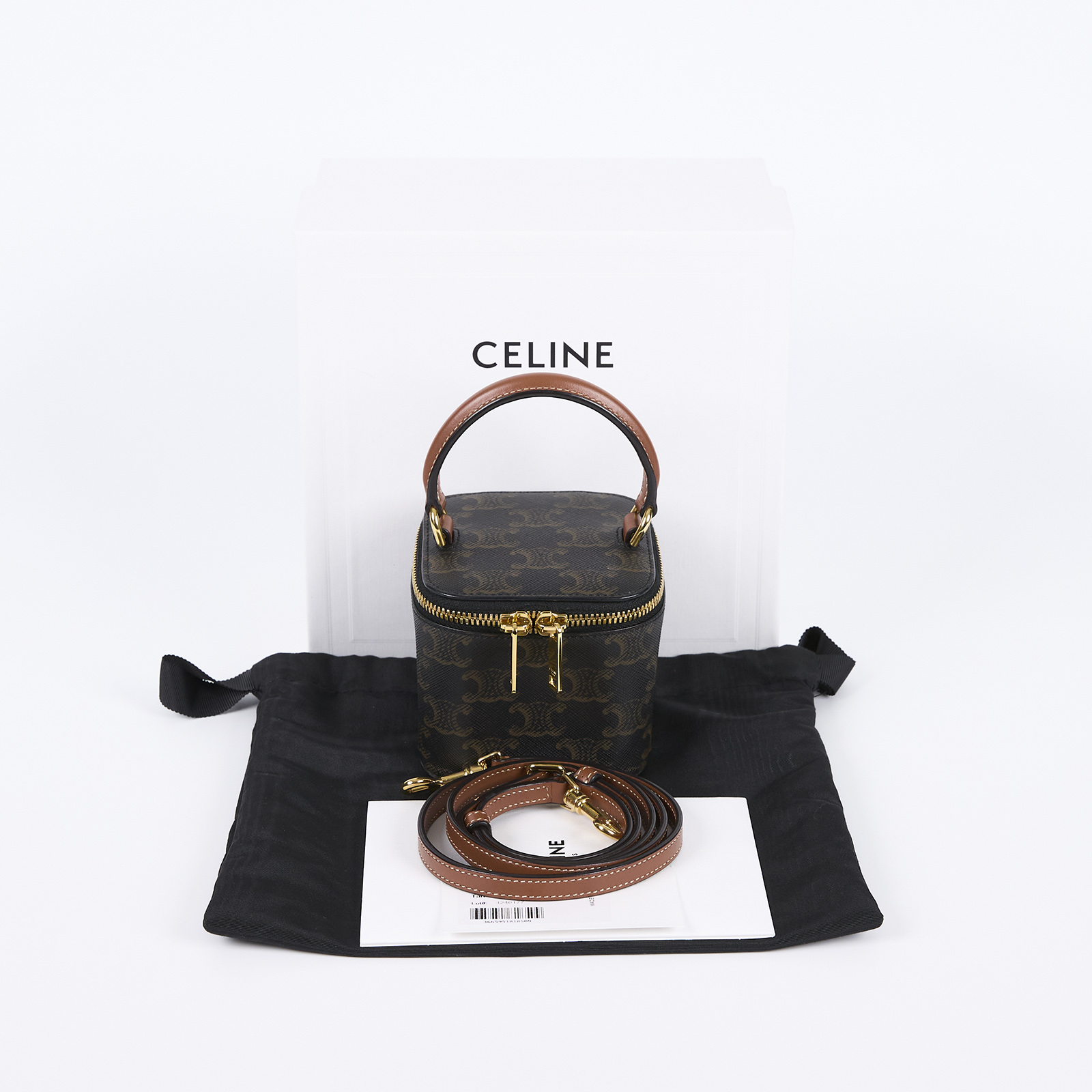 思琳 CELINE Vanity Case Mini 化妝箱 10J762CZ1 老花MINI VANITY CASE 原廠盒子/防塵袋