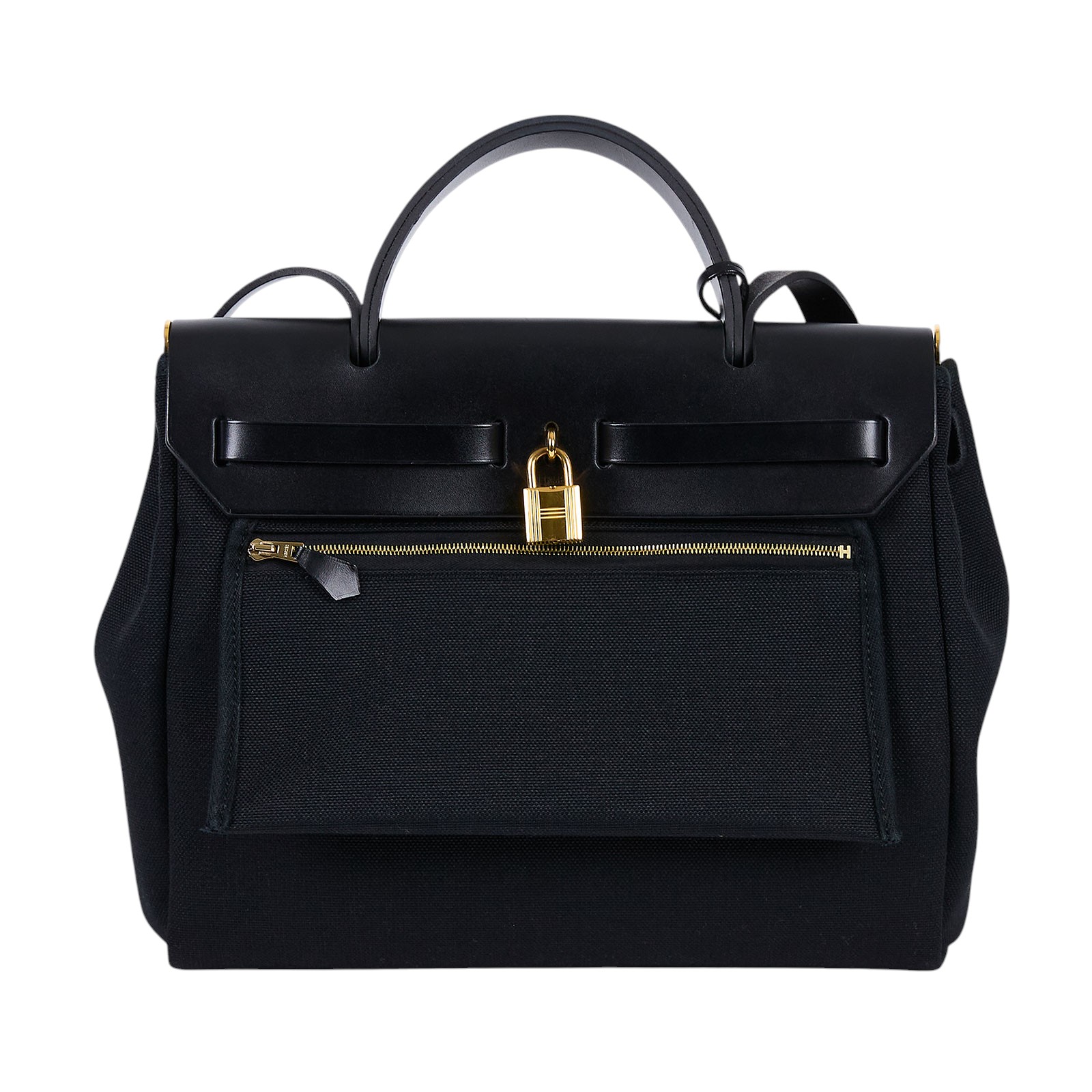 愛馬仕 Hermès Herbag Zip 31 HER31 B刻 黑金HERBAG 31 原廠盒子/防塵袋/購買證明