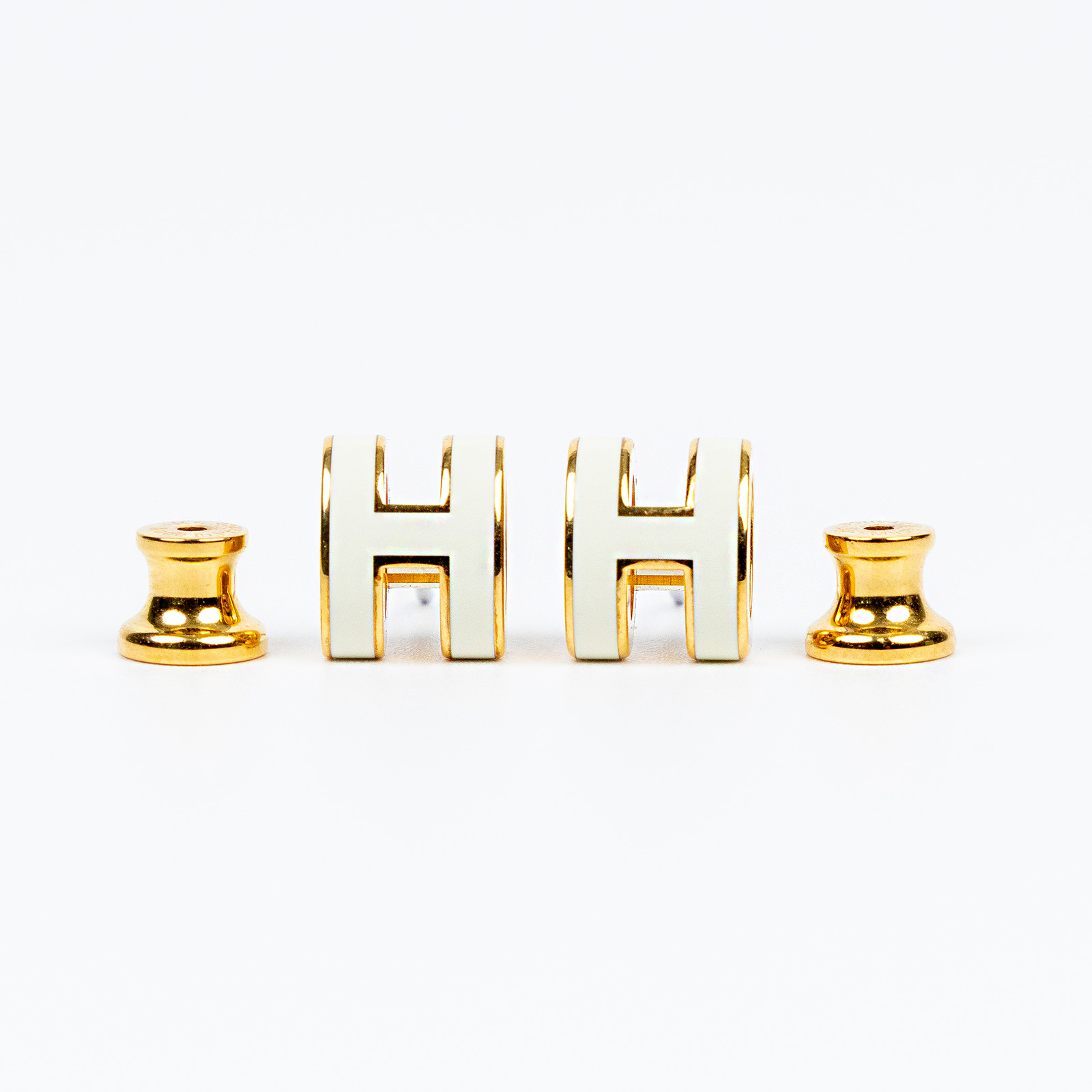 愛馬仕 Hermès Mini Pop H 耳釘 POPHEMINI ST0233 白POP H 耳環 原廠盒子/防塵袋