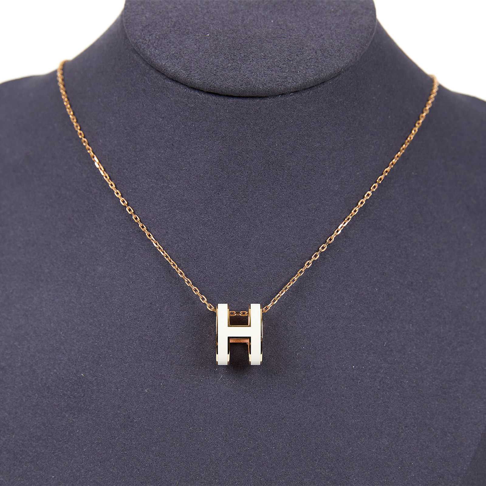 愛馬仕 Hermès Pop H 墜飾 POPHP ST0282 白POP H 項鍊 原廠盒子/防塵袋