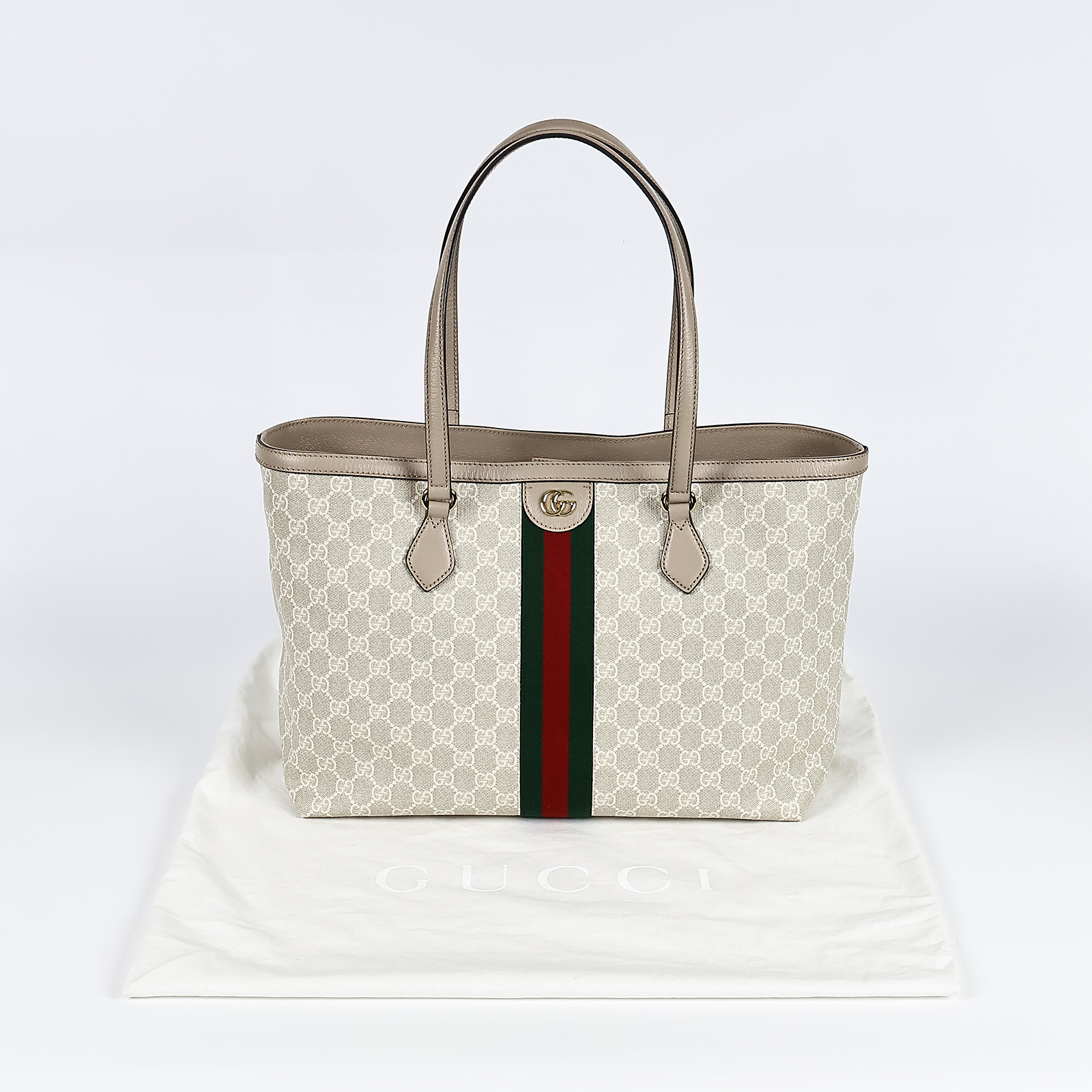 古馳 GUCCI Ophidia 手提袋 中型 631685 米GG紋托特包 防塵袋