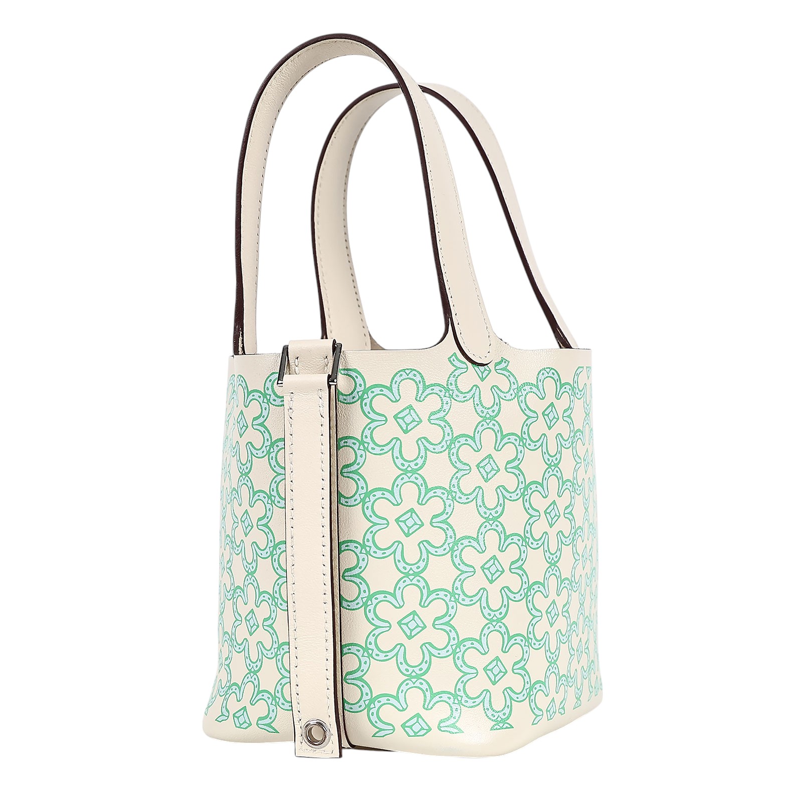 愛馬仕 Hermès Picotin Lock 14 Micro 菜籃子包 PT14 U刻 白綠花PICOTIN14 MICRO 防塵袋
