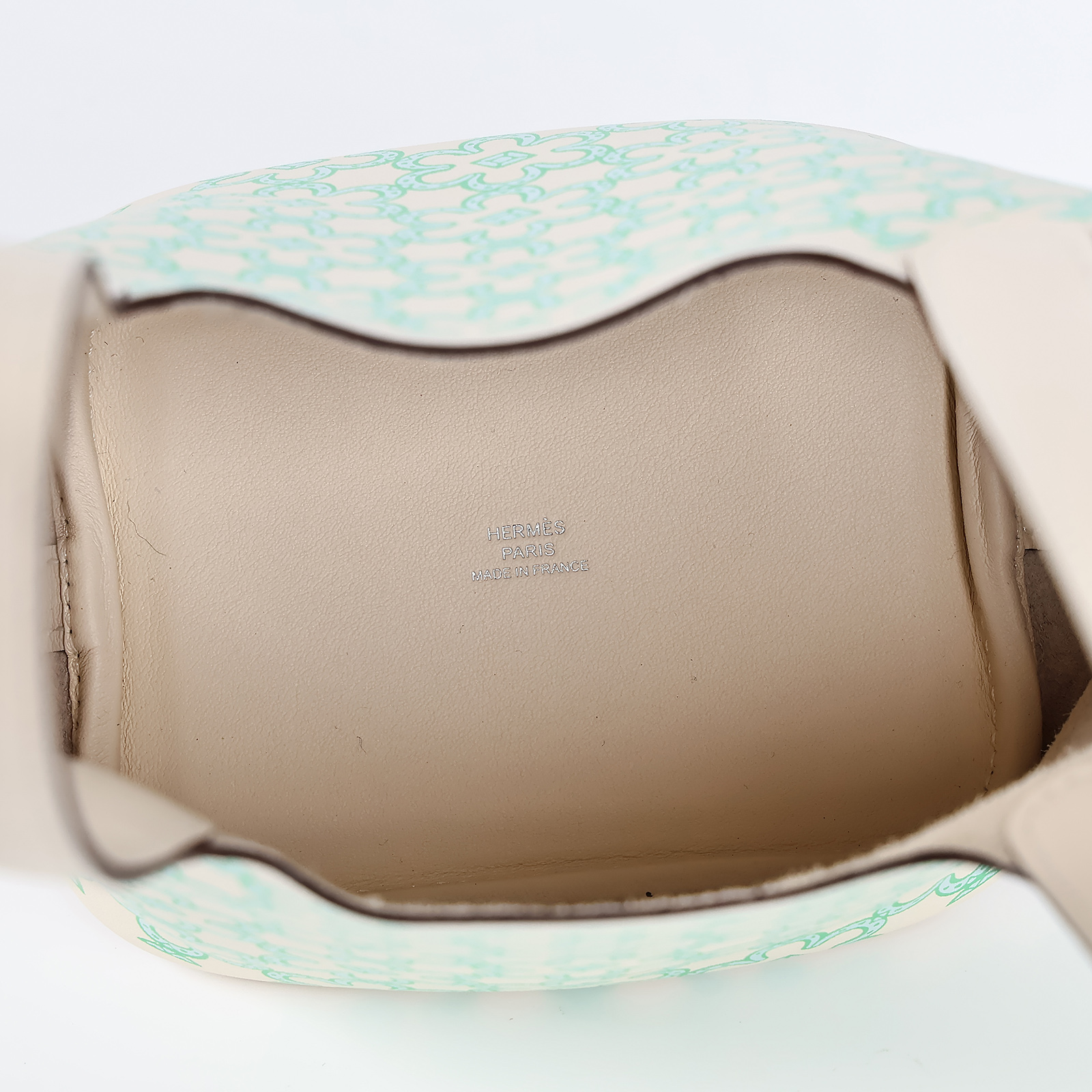 愛馬仕 Hermès Picotin Lock 14 Micro 菜籃子包 PT14 U刻 白綠花PICOTIN14 MICRO 防塵袋
