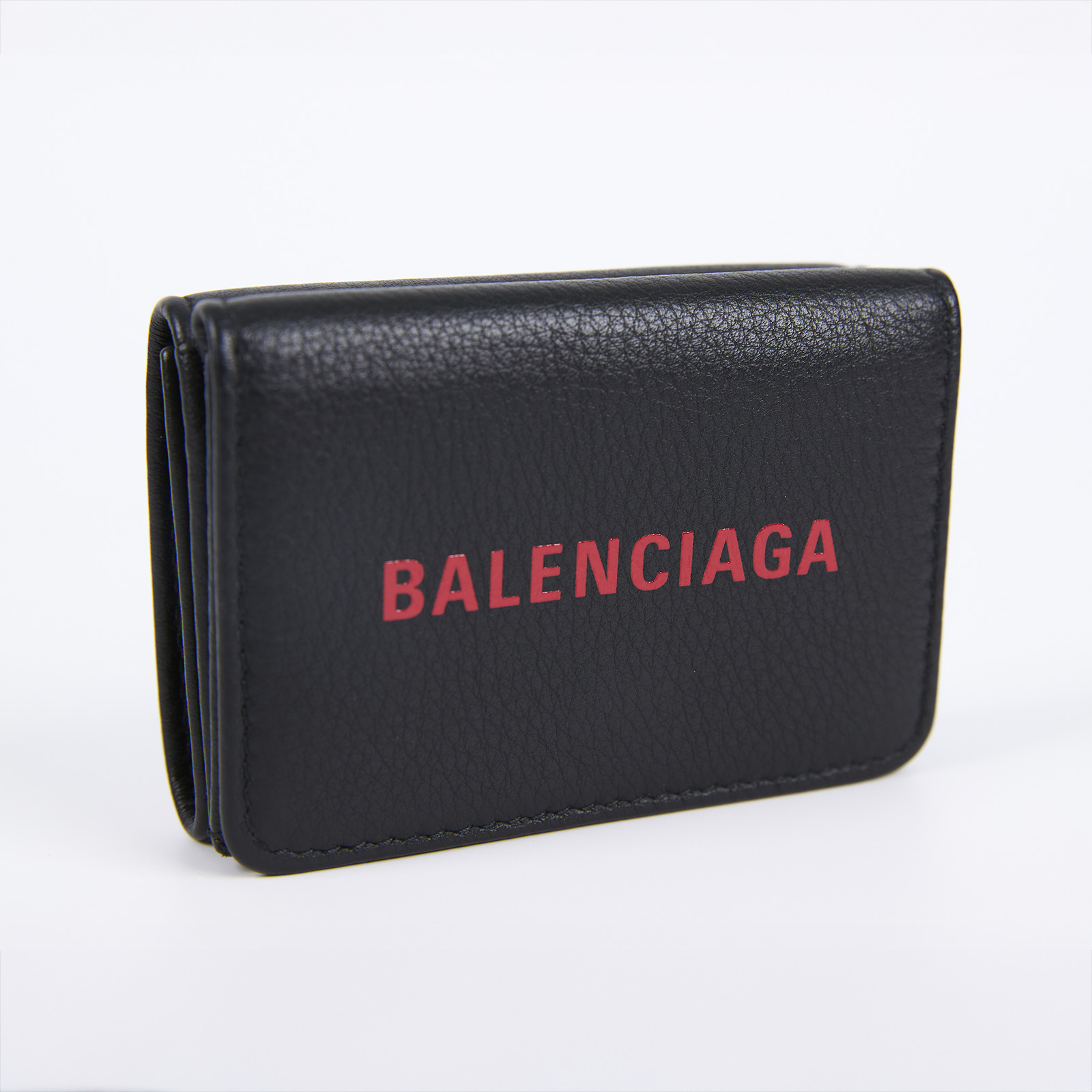 巴黎世家 BALENCIAGA 錢包 三折 短夾 551921DLQ4N 黑皮革三折短夾 原廠盒子/防塵袋