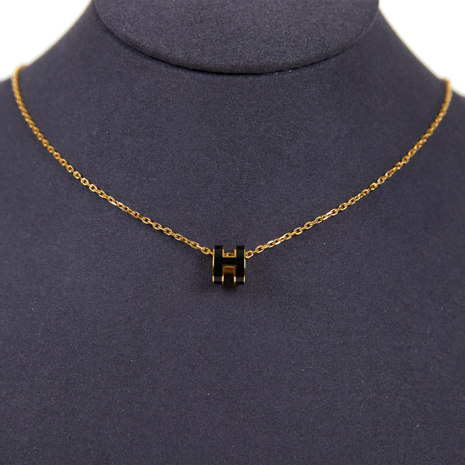 愛馬仕 Hermès Mini Pop H 墜飾 POPHPMINI GD0241 黑金POP H MINI項鍊 原廠盒子
