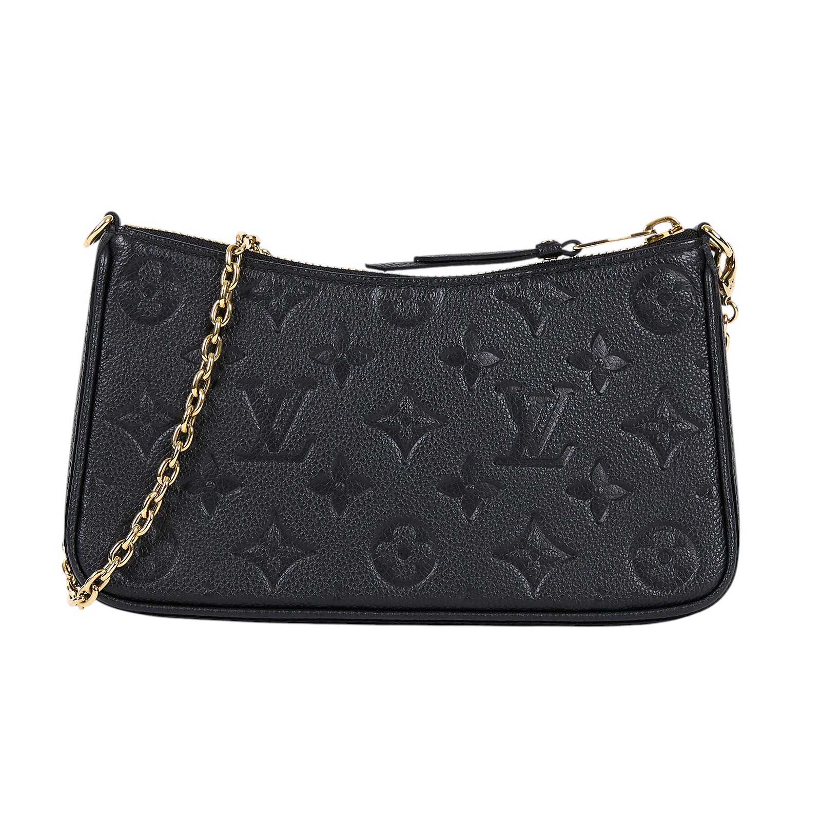 路易威登 LOUIS VUITTON Easy Pouch On Strap 壓紋牛皮二用包 黑色 M80349 原廠盒子/防塵袋/購買證明