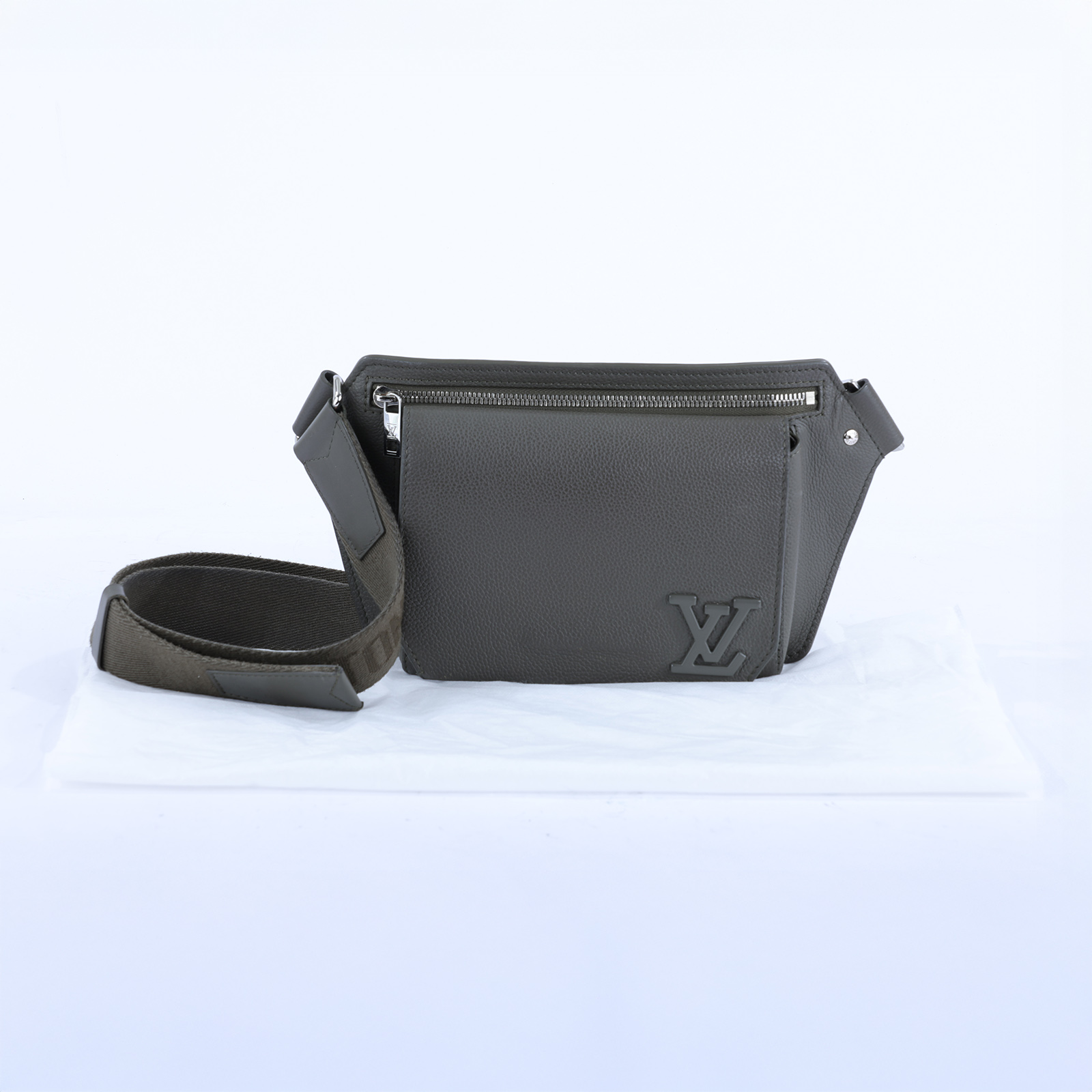 路易威登 LOUIS VUITTON Takeoff 斜背包 M21364 晶片款 Takeoff 墨綠色胸口包 無附屬品