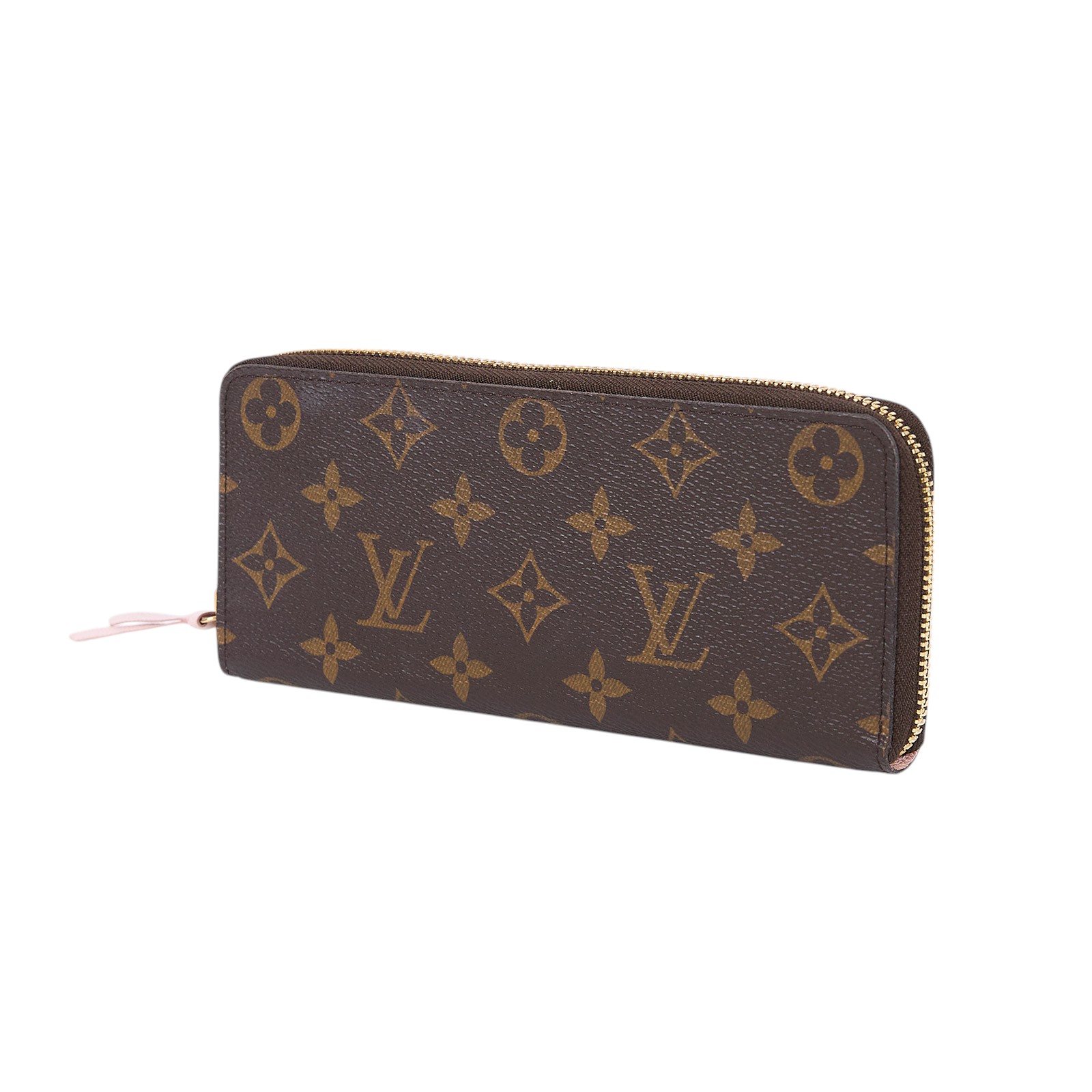 路易威登 LOUIS VUITTON Clémence 錢包 拉鍊 長夾 經典帆布 芭蕾粉色 M61298 晶片款 粉色原花拉鍊長夾 原廠盒子/防塵袋/購買證明