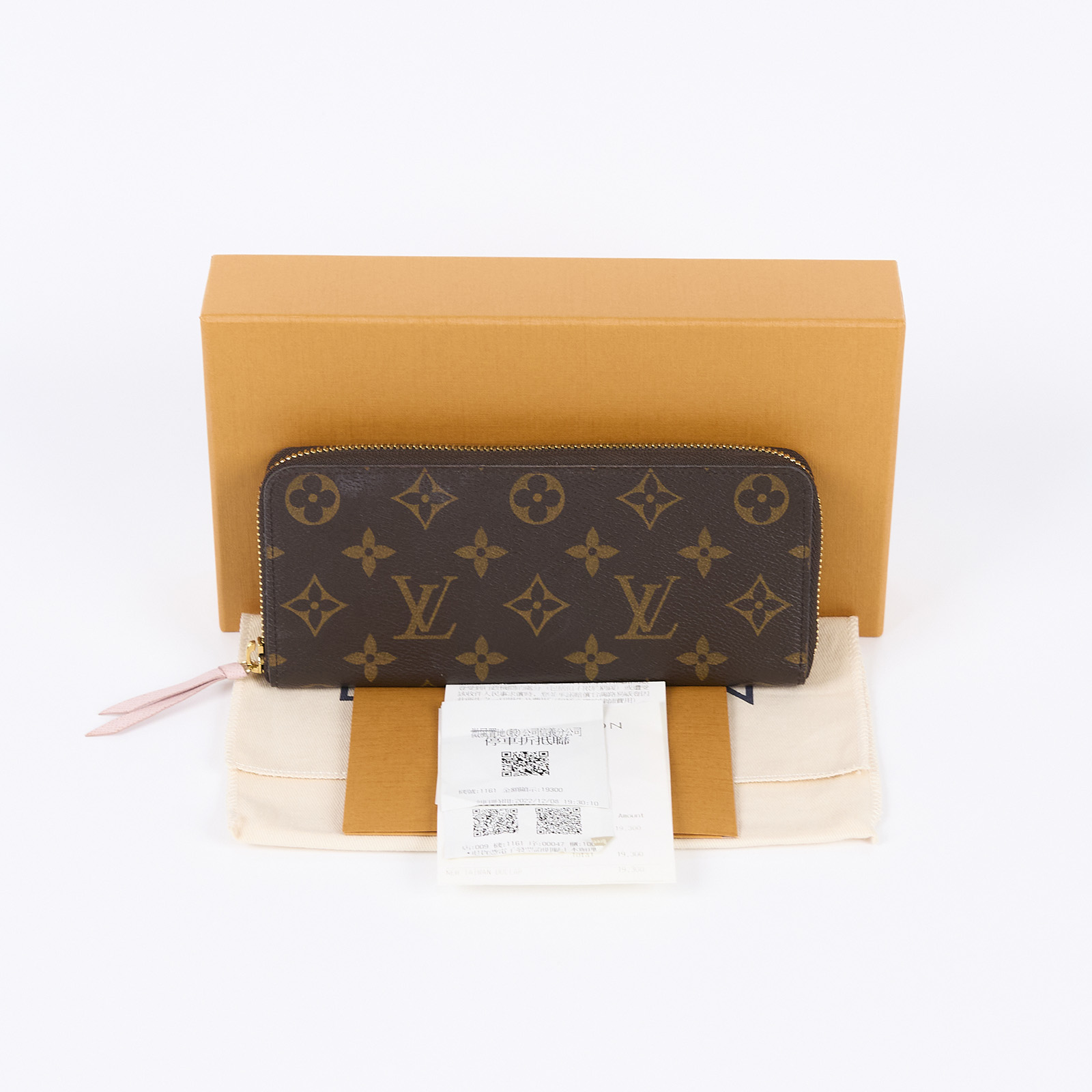 路易威登 LOUIS VUITTON Clémence 錢包 拉鍊 長夾 經典帆布 芭蕾粉色 M61298 晶片款 粉色原花拉鍊長夾 原廠盒子/防塵袋/購買證明