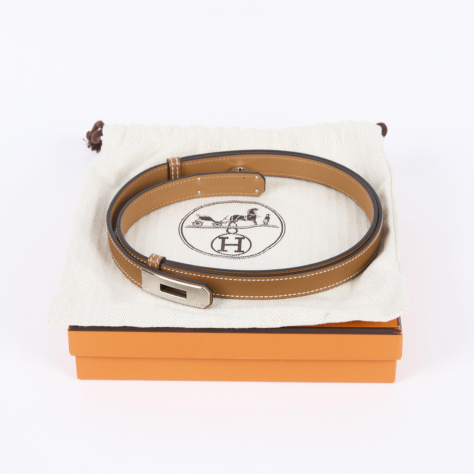 愛馬仕 Hermès Kelly 18 腰帶 KL18B D刻 金棕KELLY皮帶 原廠盒子/防塵袋
