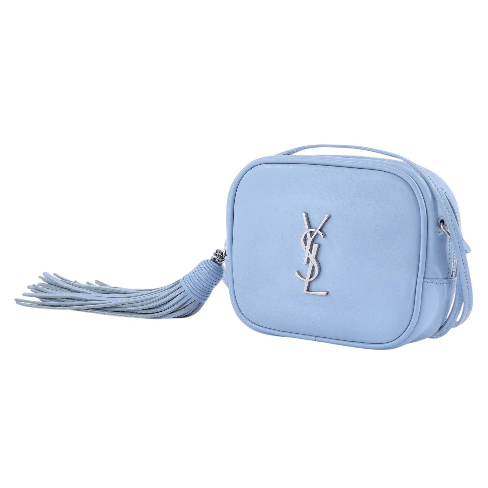 聖羅蘭 YSL SAINT LAURENT Blogger 斜挎包 425317BJ58J 淺藍LOU流蘇相機包 無附屬品