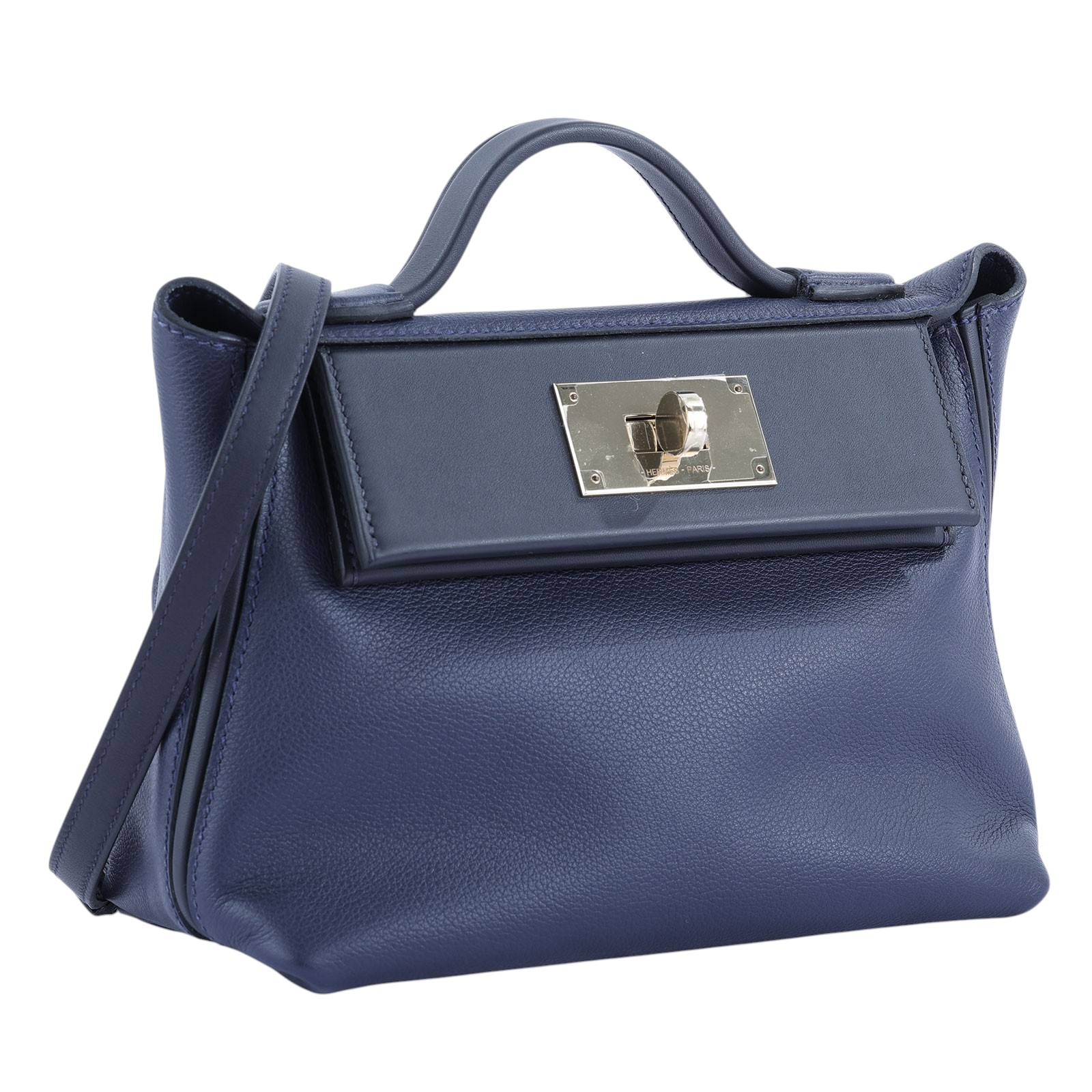 愛馬仕 Hermès 24/24 21 手提包 24/24/21 B刻 深藍X黑 24/24 MINI 原廠盒子/防塵袋/購買證明