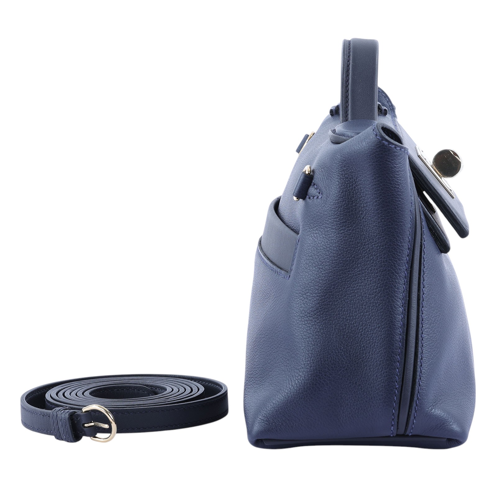 愛馬仕 Hermès 24/24 21 手提包 24/24/21 B刻 深藍X黑 24/24 MINI 原廠盒子/防塵袋/購買證明