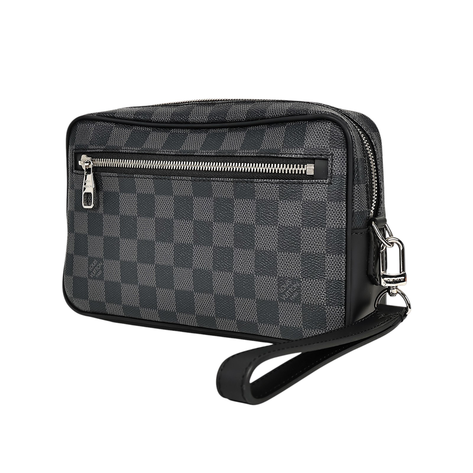 路易威登 LOUIS VUITTON Kasai 手拿包 N41664 晶片款 黑棋盤格手拿包 防塵袋