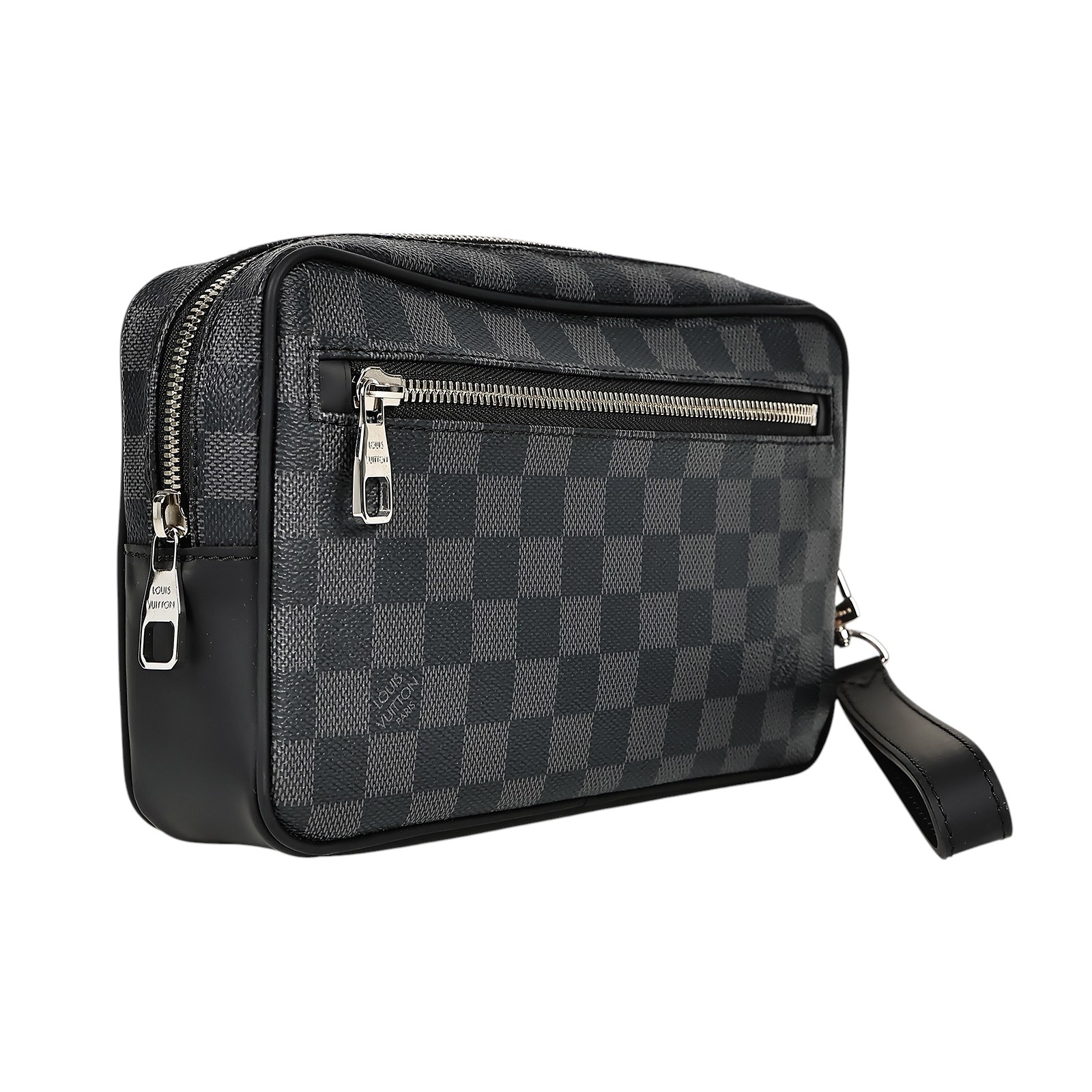 路易威登 LOUIS VUITTON Kasai 手拿包 N41664 晶片款 黑棋盤格手拿包 防塵袋