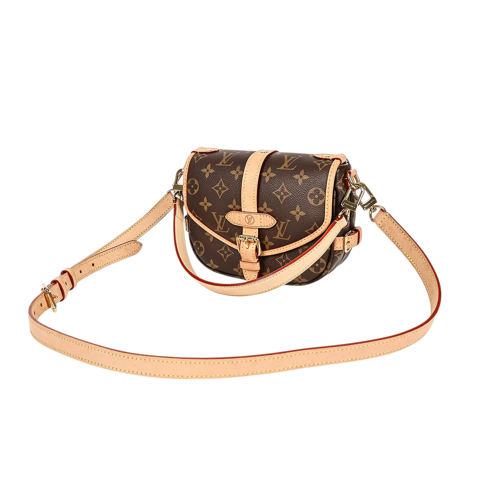 路易威登 LOUIS VUITTON Saumur BB  手提 馬鞍斜背包 M46740 晶片款 原花馬鞍包 BB 原廠盒子/防塵袋/購買證明