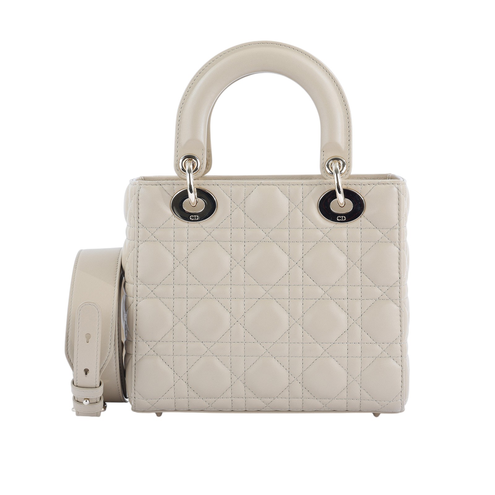 迪奧 CHRISTIAN DIOR Lady Dior My ABCDior 小型 肩背 手提包  淺奶茶色 LADY DIOR 防塵袋