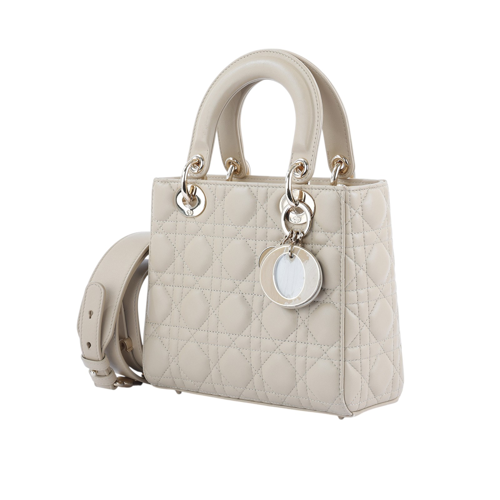 迪奧 CHRISTIAN DIOR Lady Dior My ABCDior 小型 肩背 手提包  淺奶茶色 LADY DIOR 防塵袋