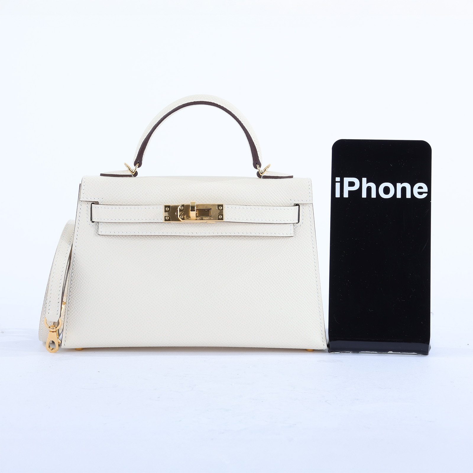 愛馬仕 Hermès Kelly Bag 凱莉包 mini II KLMII B刻 奶昔白MINI KELLY2 防塵袋