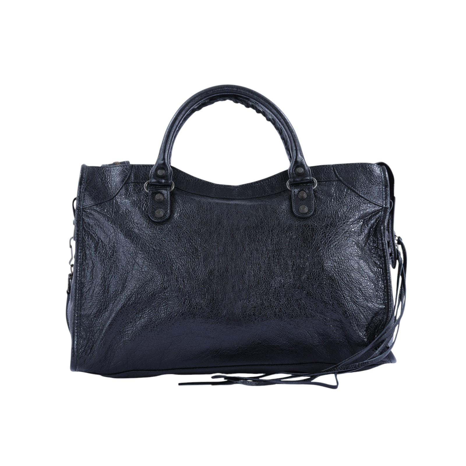 巴黎世家 BALENCIAGA Agneau Classic Hardware City 手提包 115748D94JT 黑機車包 防塵袋