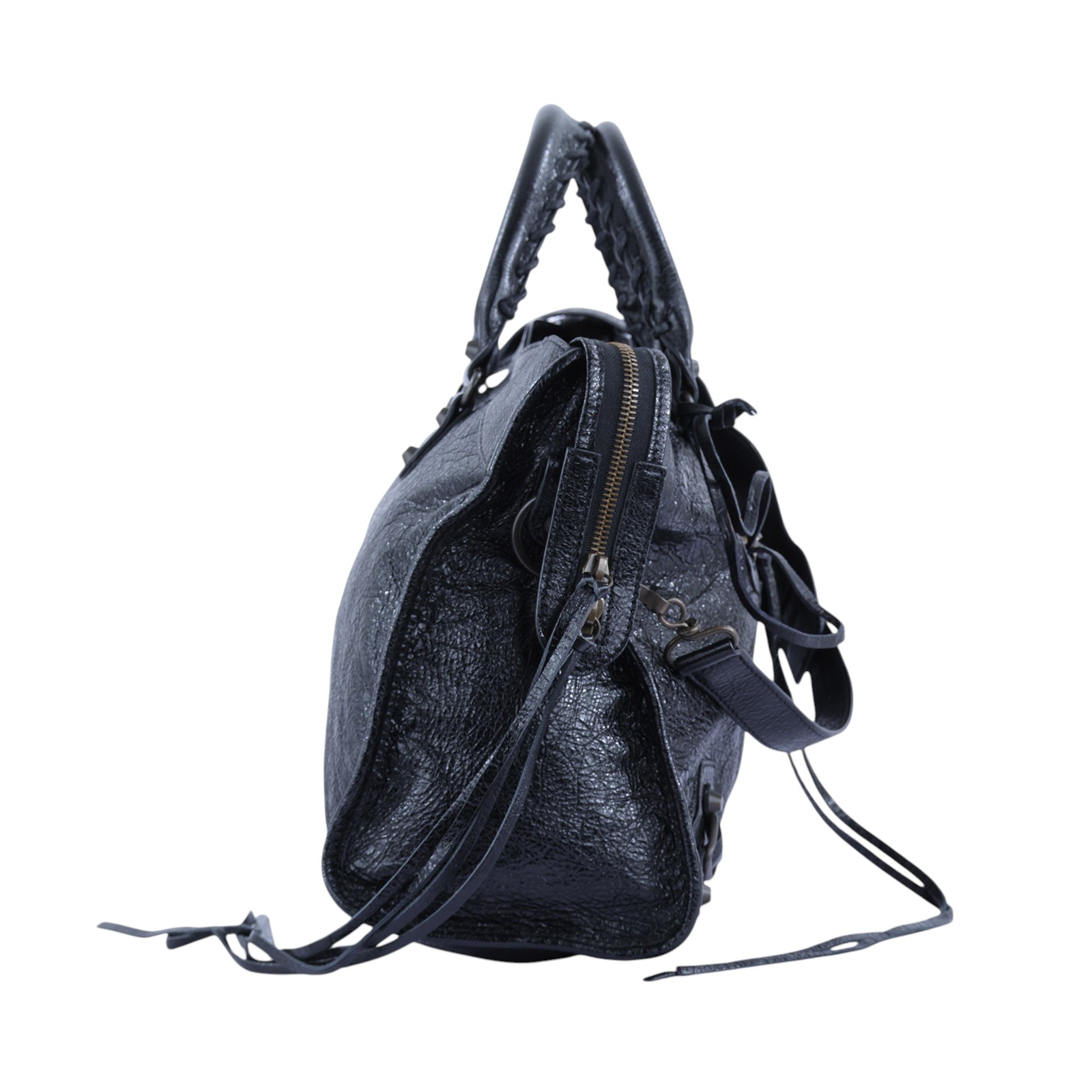 巴黎世家 BALENCIAGA Agneau Classic Hardware City 手提包 115748D94JT 黑機車包 防塵袋