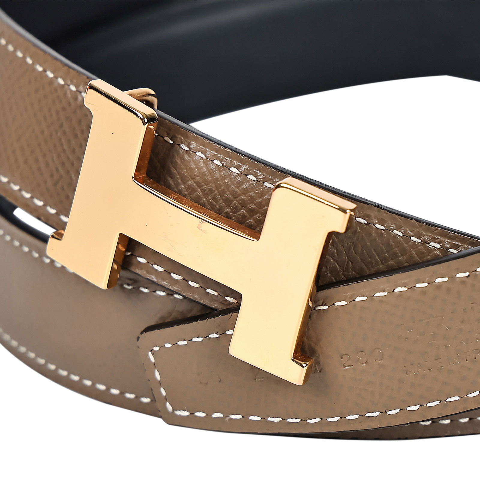 愛馬仕 Hermès Mini Constance 皮帶扣 雙面皮腰帶 CONSTANCEMB85 Z刻  RG 0221  原廠盒子/防塵袋