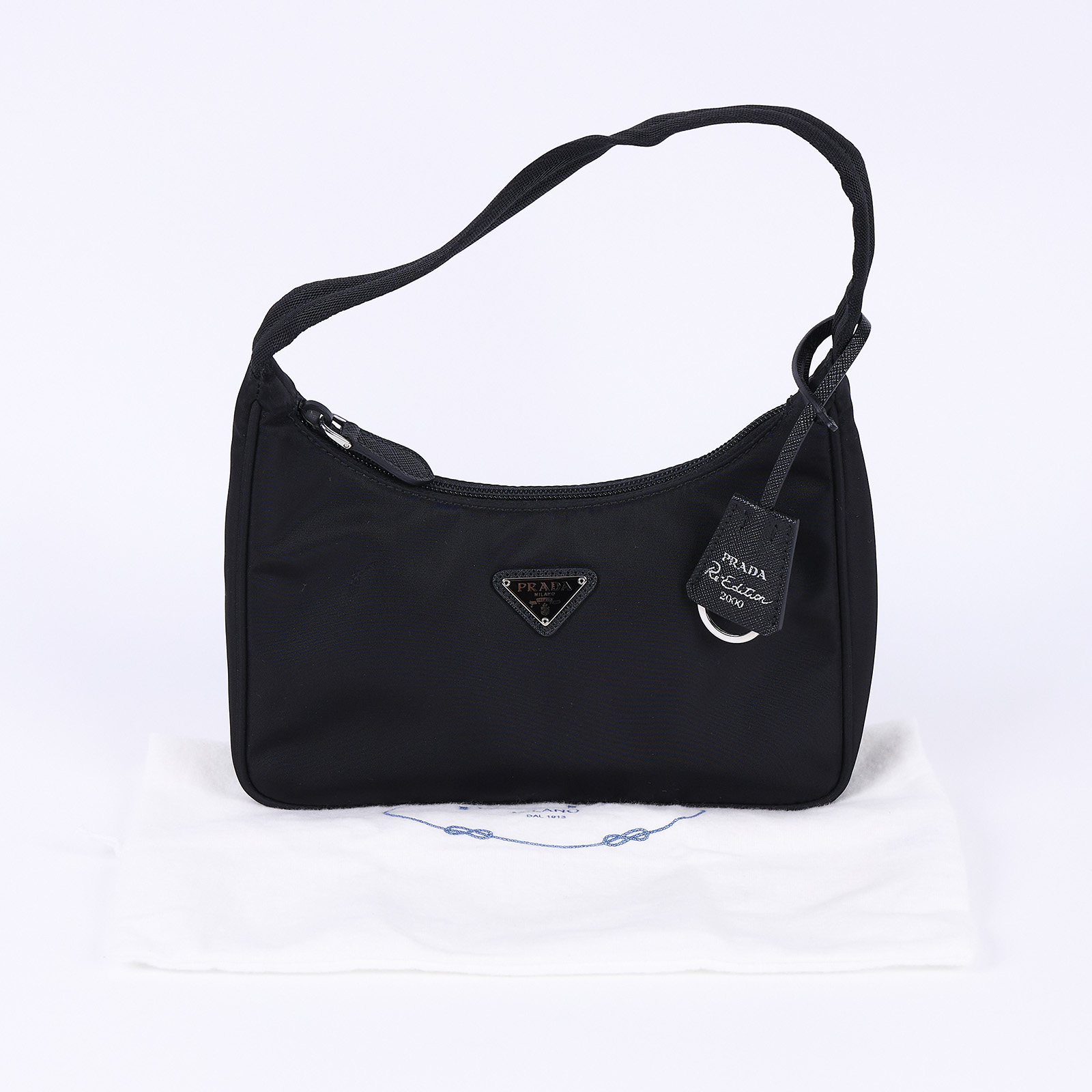 普拉達 PRADA Prada Re-Edition 環保尼龍 迷你袋 1NE204 黑尼龍HOBO 防塵袋