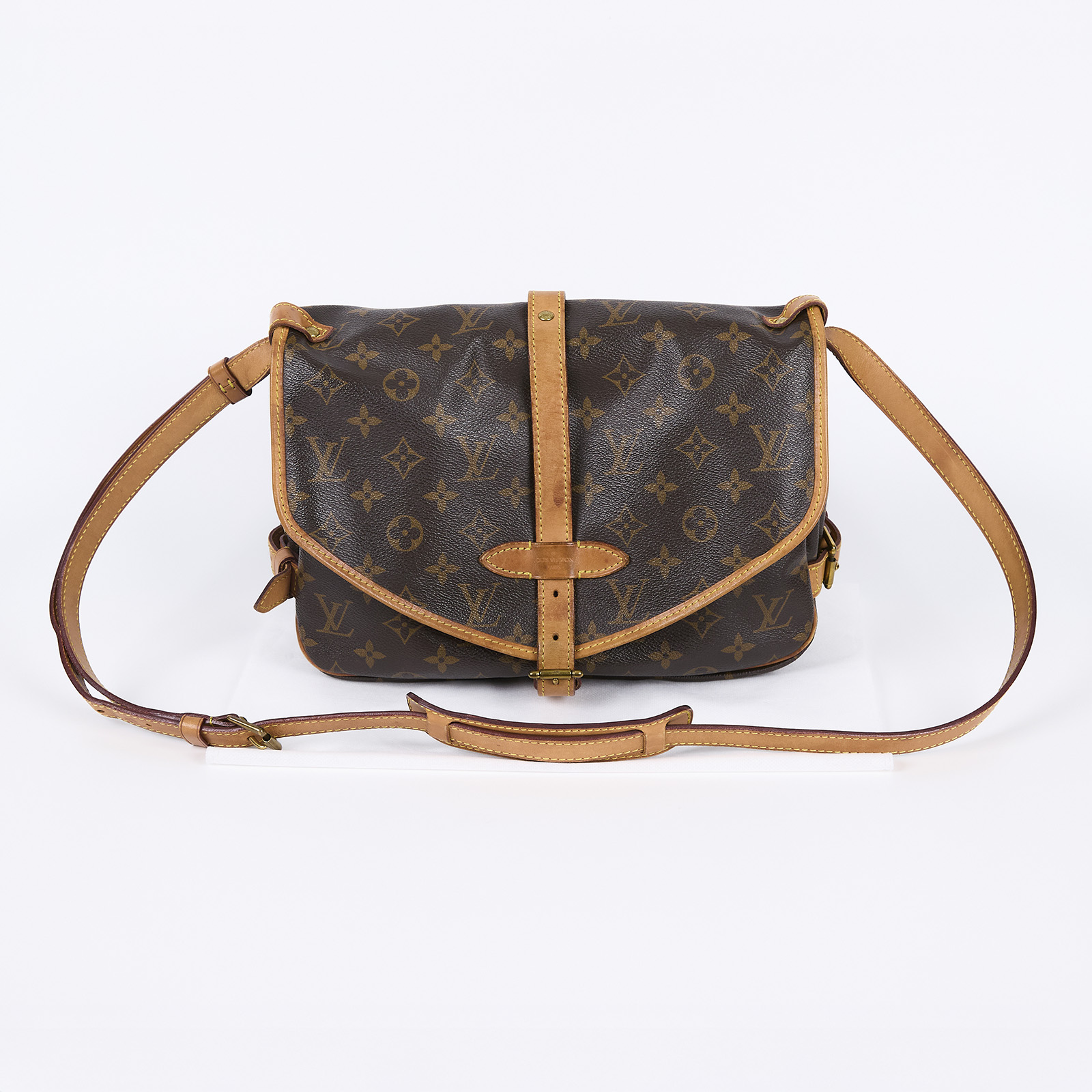 路易威登 LOUIS VUITTON Saumur 30 馬鞍包 M42256 原花馬鞍包 entrupy