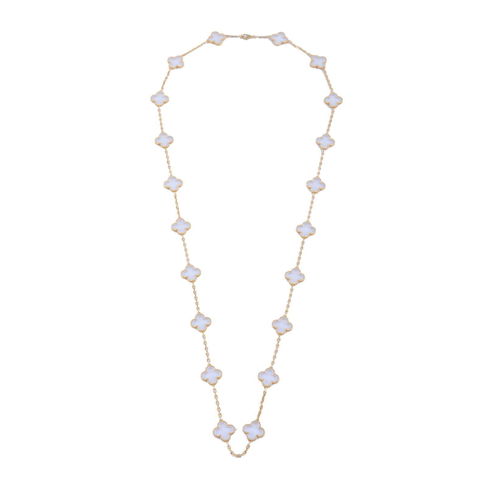 梵克雅寶 Van Cleef & Arpels Vintage Alhambra 長項鍊 日本限定 VCARP39C00 水晶二十花項鍊 原廠盒子/保書