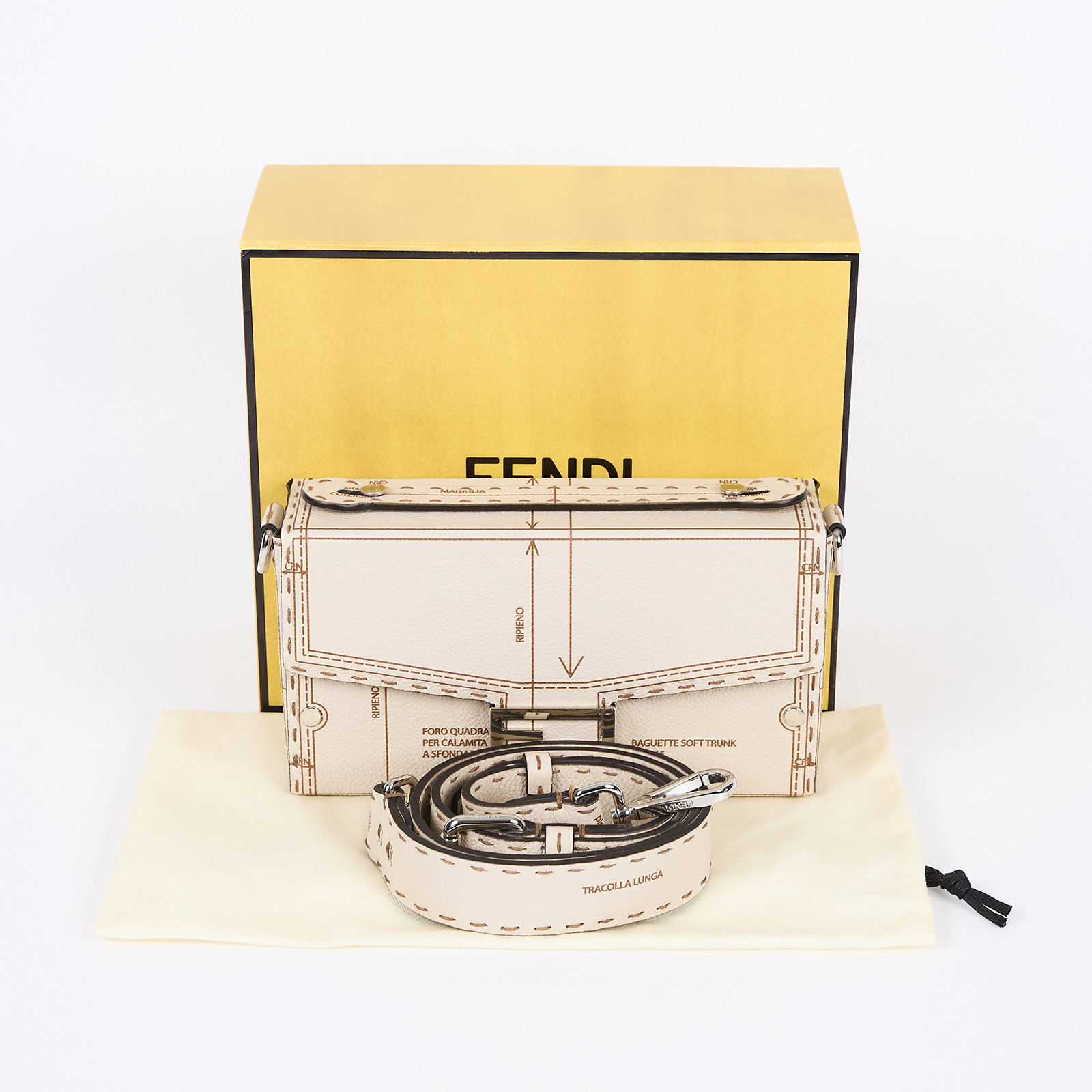 芬迪 FENDI Baguette Soft Trunk 肩背 手提包 7VA565ARD2F  原廠盒子/防塵袋