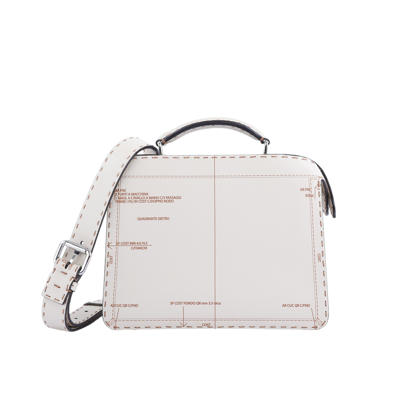 芬迪 FENDI Peekaboo ISeeU 迷你 皮革 肩背 手提包  24SS 米白PEEKABOO 原廠盒子/防塵袋