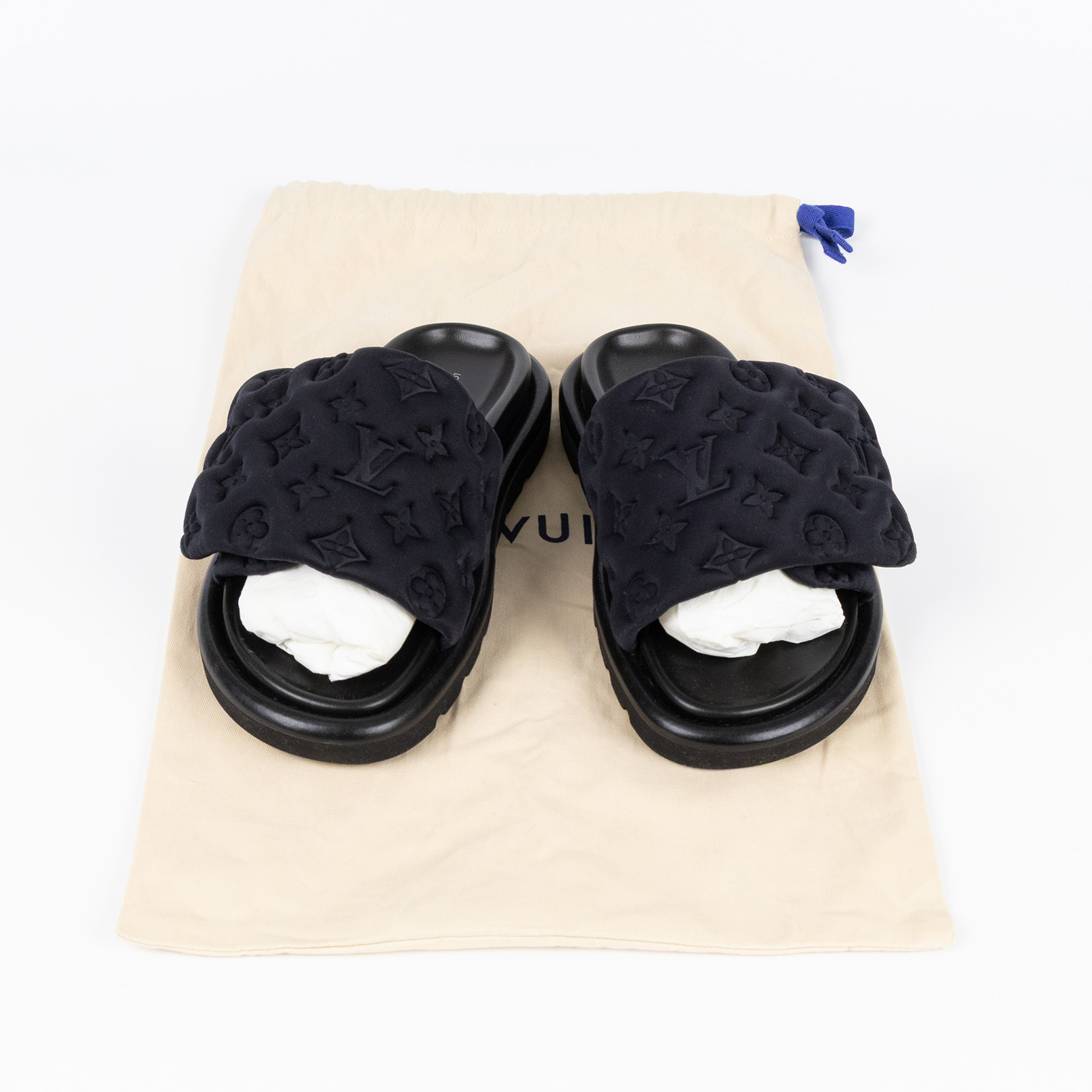 路易威登 LOUIS VUITTON Pool Pillow Comfort 平底涼鞋 1AA1E7 原花拖鞋 防塵袋