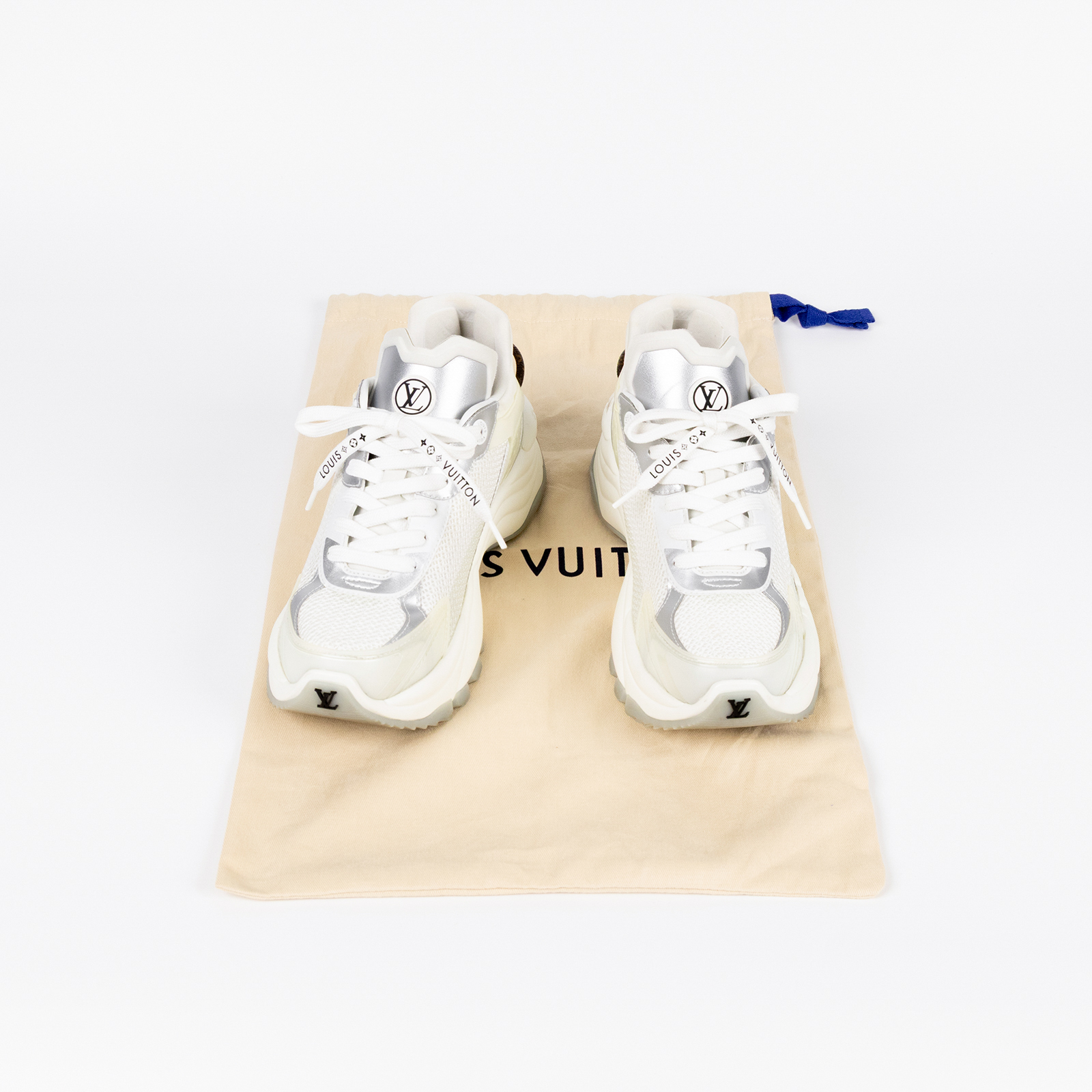 路易威登 LOUIS VUITTON Run 55 運動鞋 1AAVGE 白運動鞋 防塵袋