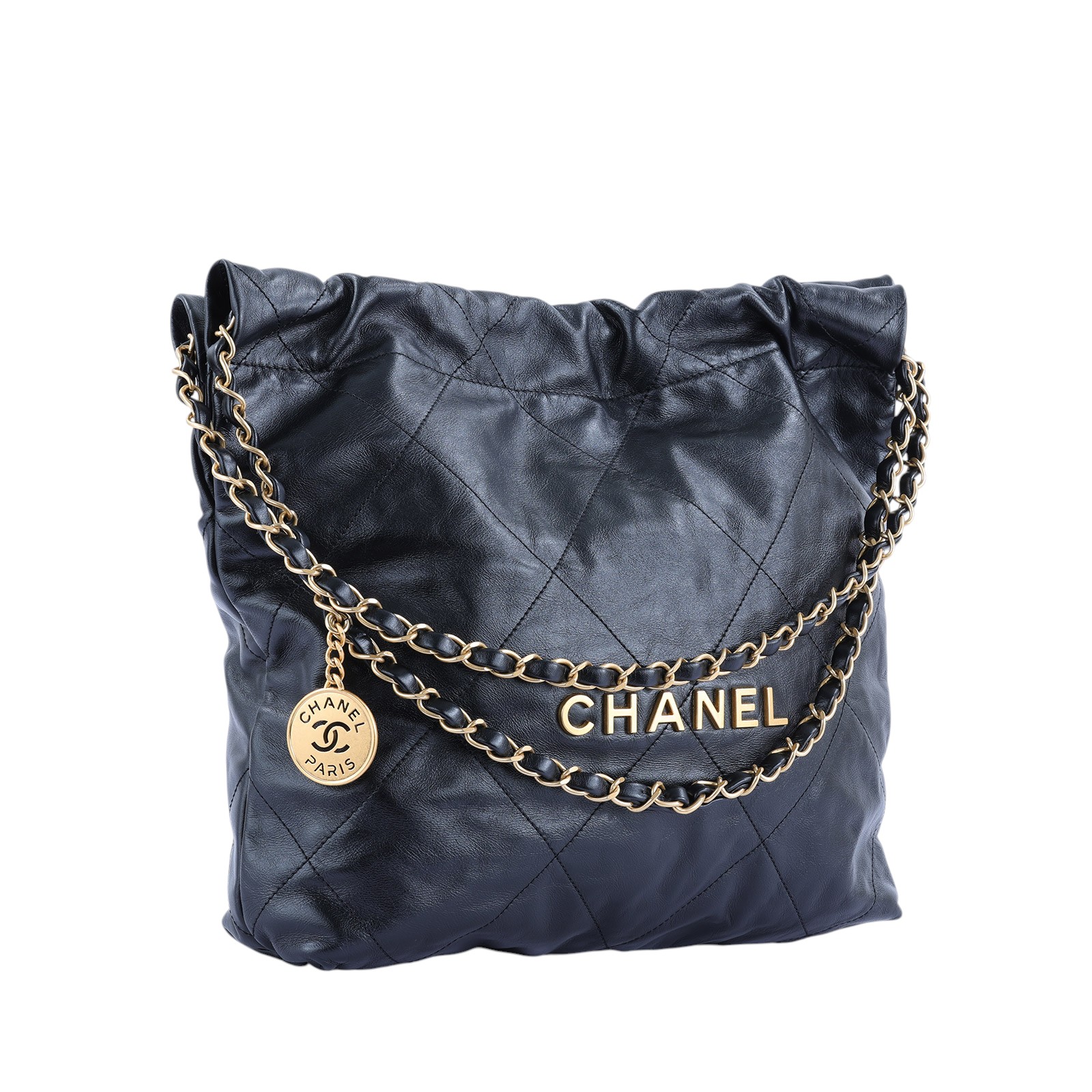 香奈兒 CHANEL 22 小型 束口包 AS3260 晶片款 黑金22包小號 無附屬品