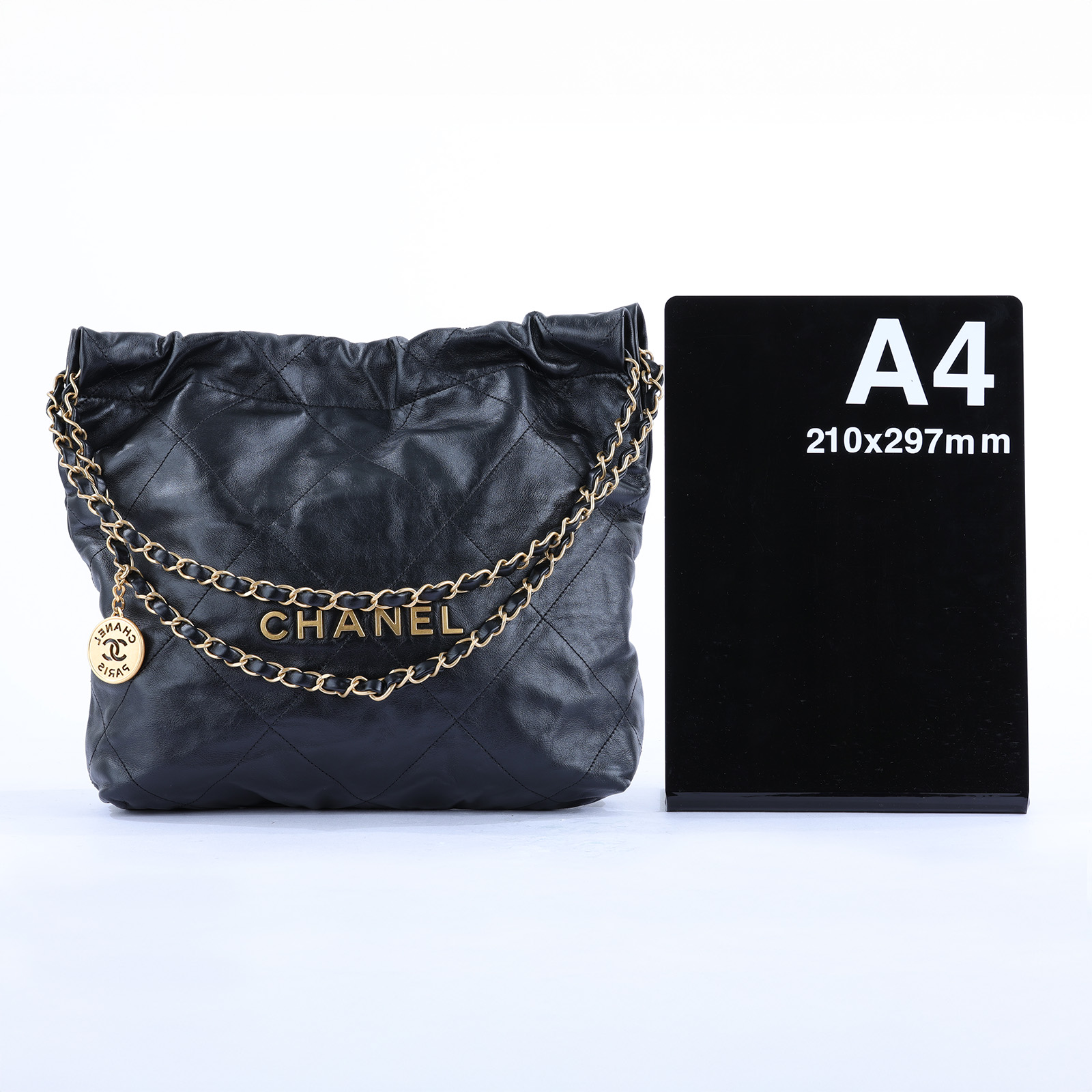 香奈兒 CHANEL 22 小型 束口包 AS3260 晶片款 黑金22包小號 無附屬品