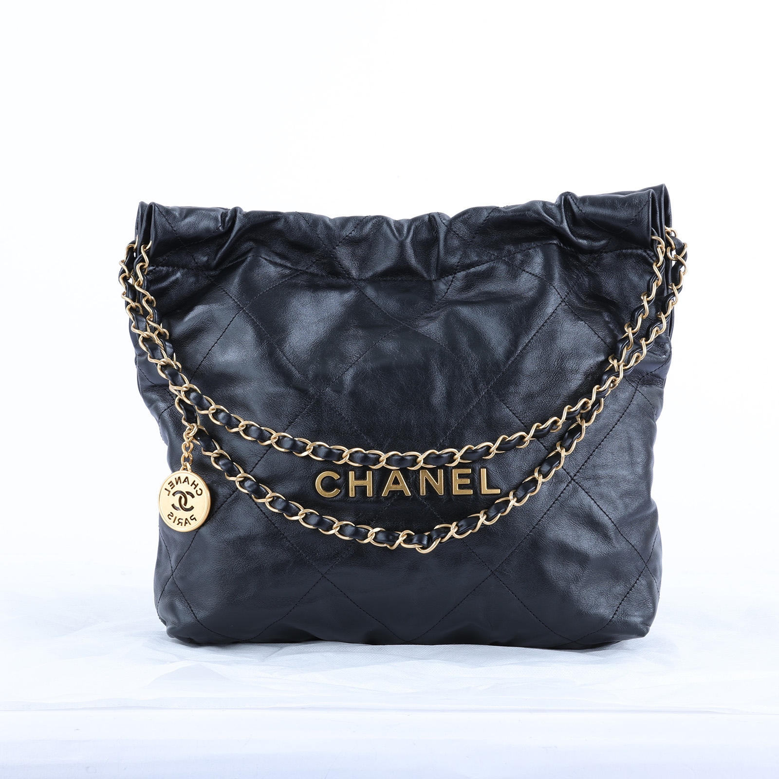 香奈兒 CHANEL 22 小型 束口包 AS3260 晶片款 黑金22包小號 無附屬品