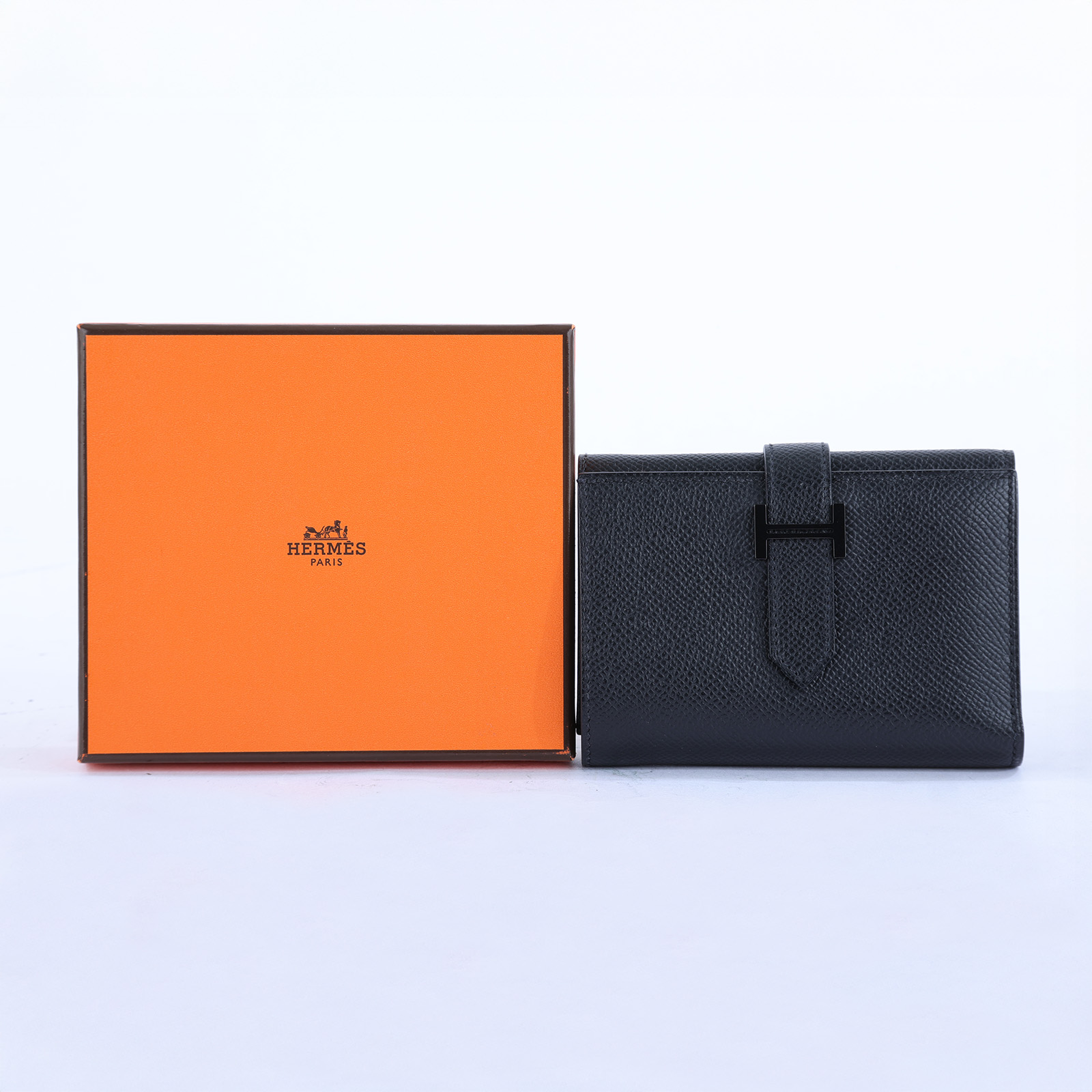 愛馬仕 Hermès Bearn 短夾 BEARN B刻 SO BLACK BEARN COMBINE 短夾 原廠盒子