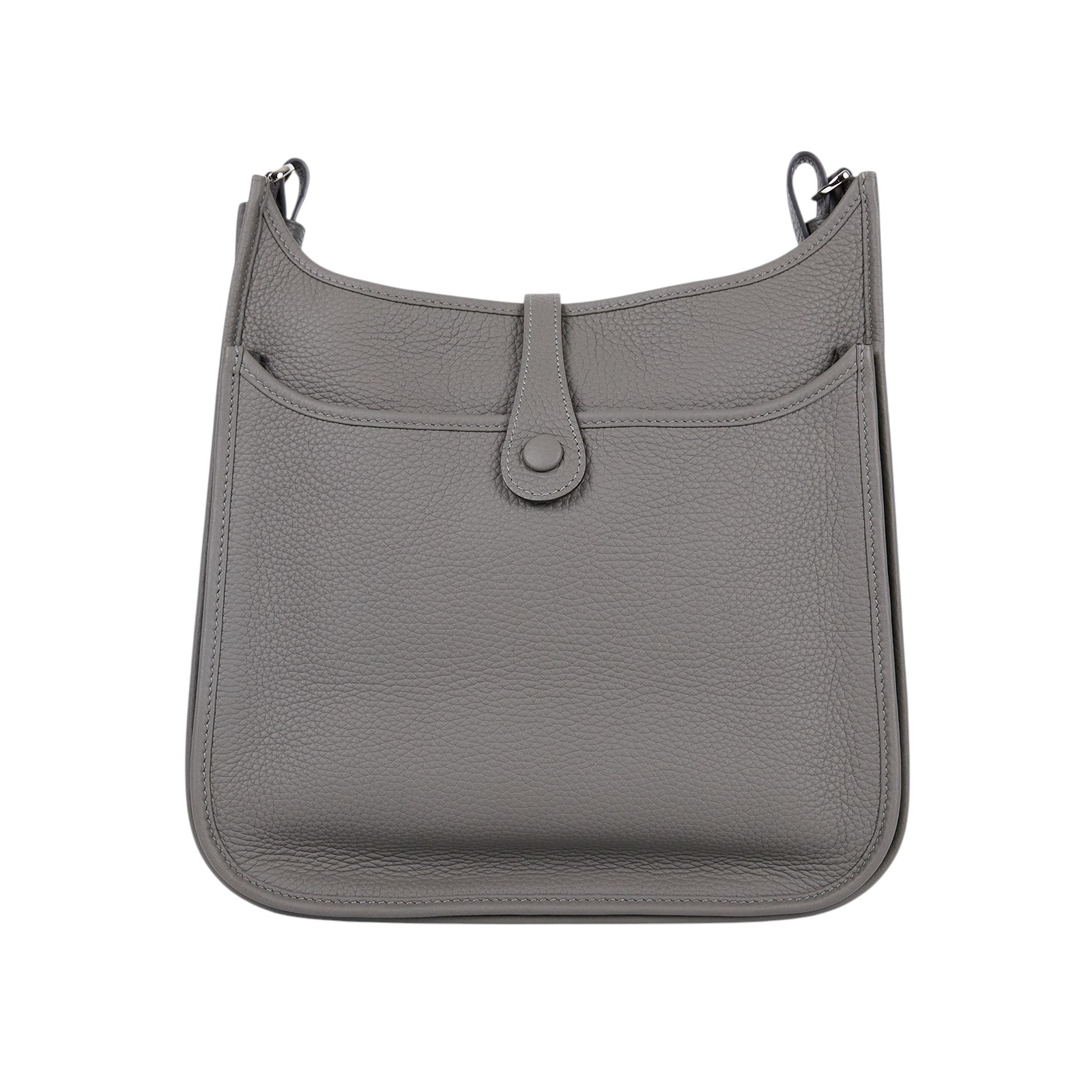 愛馬仕 Hermès Evelyne Bag 伊芙琳包 29 馬蹄型 EV29 W刻 灰EVELYNE29 原廠盒子/DUT BAG/購買證明影本