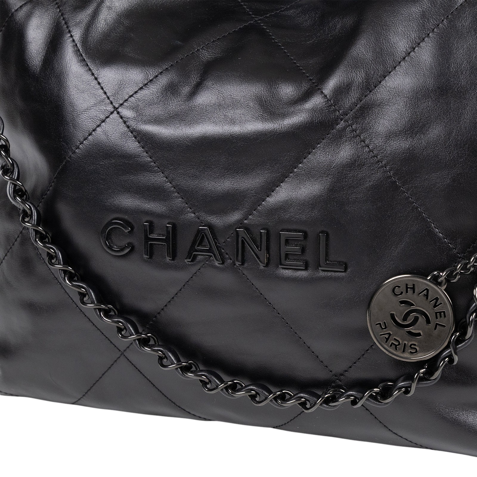 香奈兒 CHANEL 22 小型 束口包 AS3260 晶片款 SO BLACK 22包 小號 防塵袋/購買證明