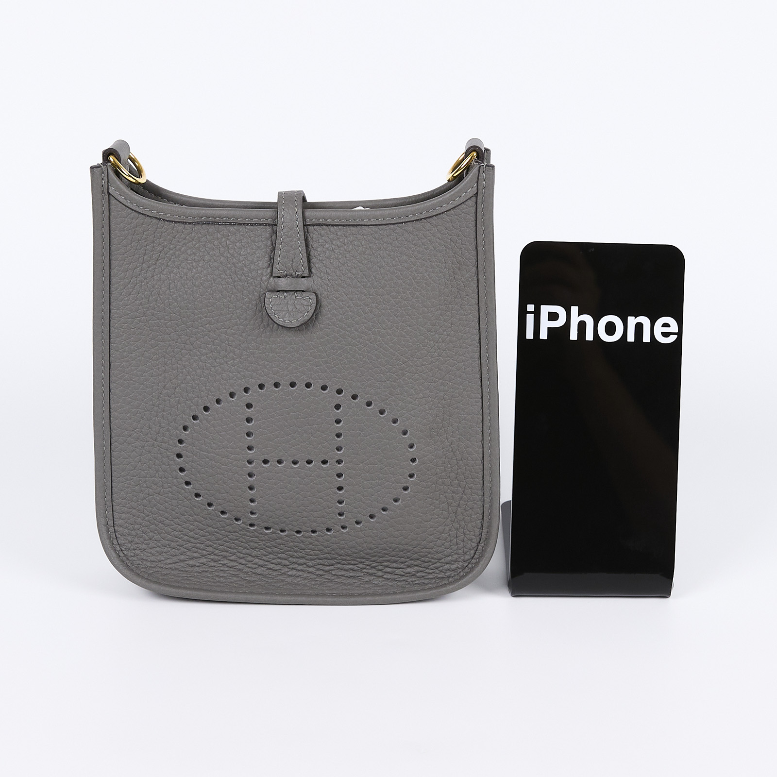 愛馬仕 Hermès Evelyne Bag Mini 伊芙琳包 Evelyne 16 EV16 U刻 灰 MINI EVELYNE 防塵袋