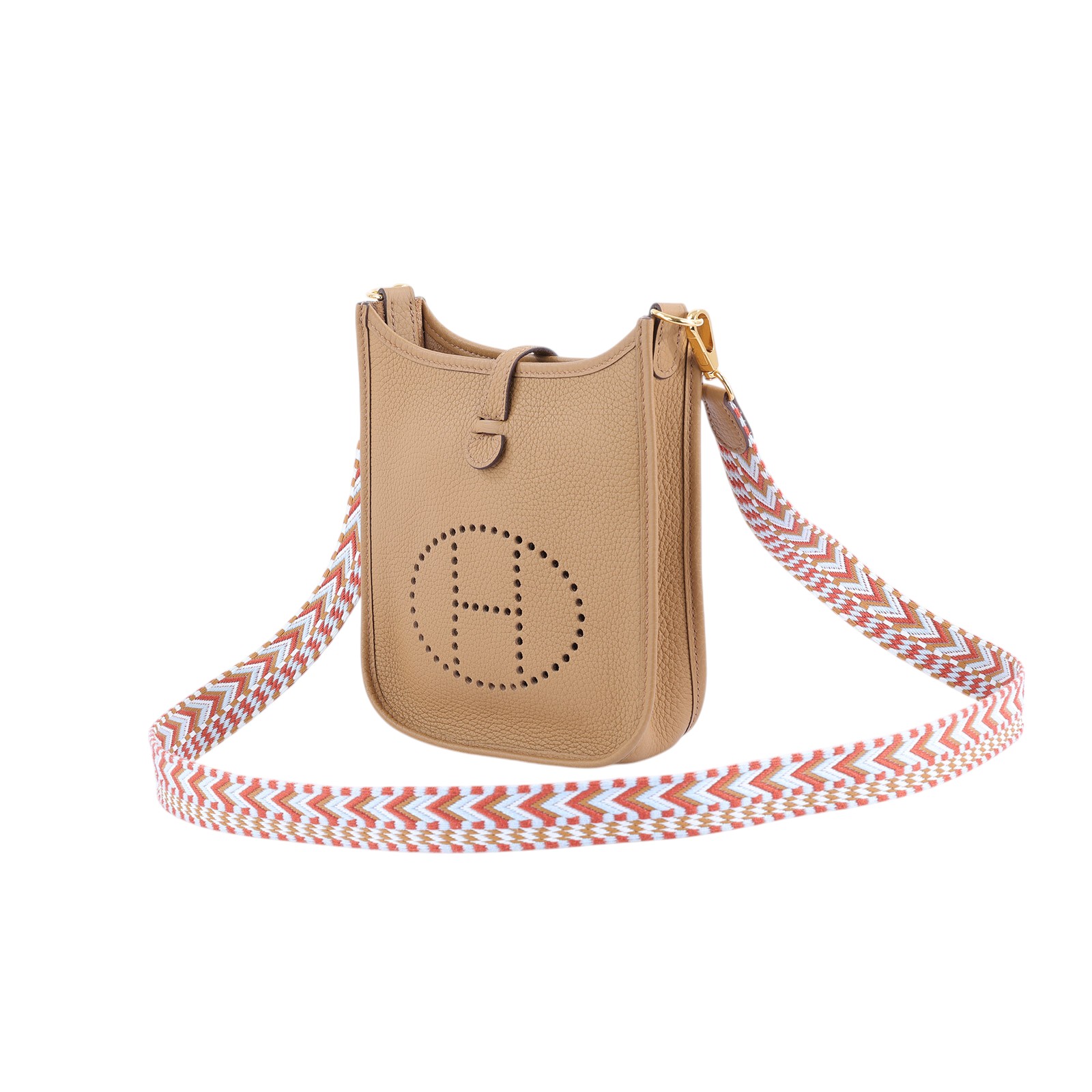 愛馬仕 Hermès Evelyne Bag Mini 伊芙琳包 Evelyne 16 EV16 U刻 芝麻色 MINI EVELYNE 防塵袋