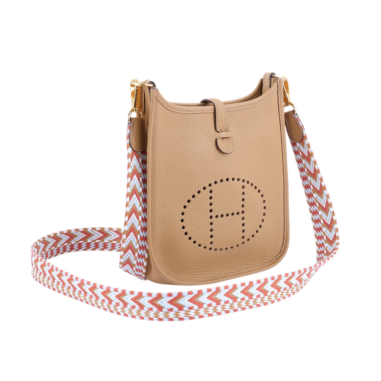愛馬仕 Hermès Evelyne Bag Mini 伊芙琳包 Evelyne 16 EV16 U刻 芝麻色 MINI EVELYNE 防塵袋